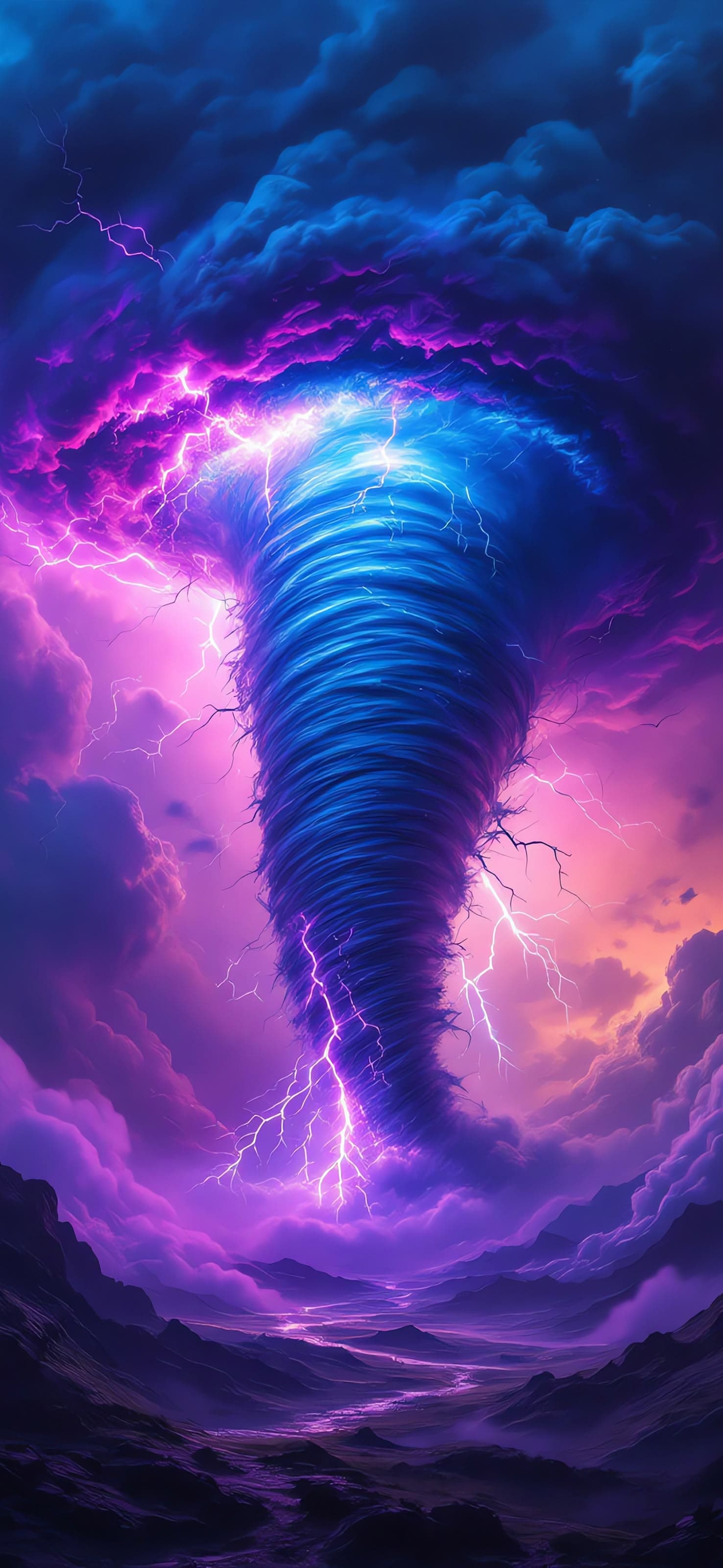 Tornado with Lightning - free phone wallpaper