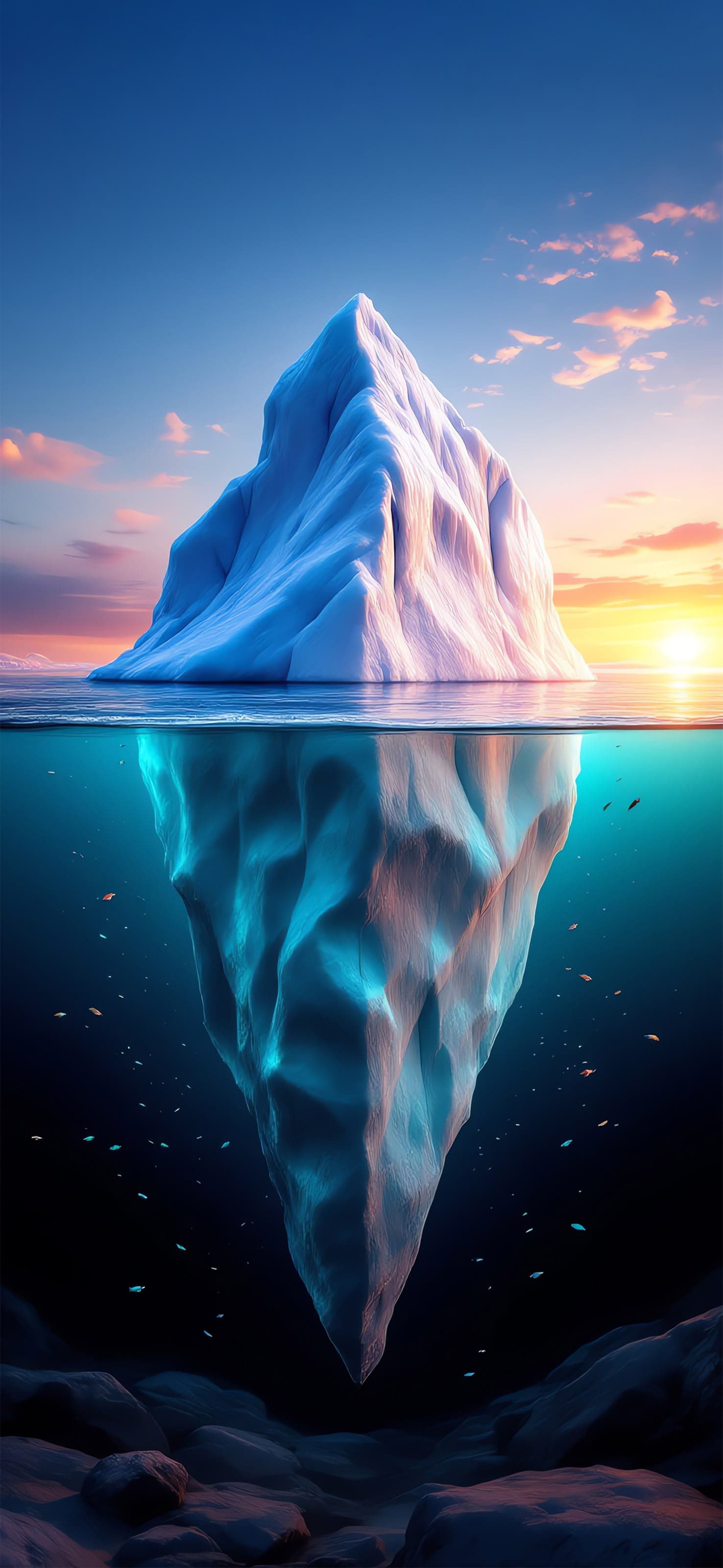 Underwater Iceberg - free phone wallpaper