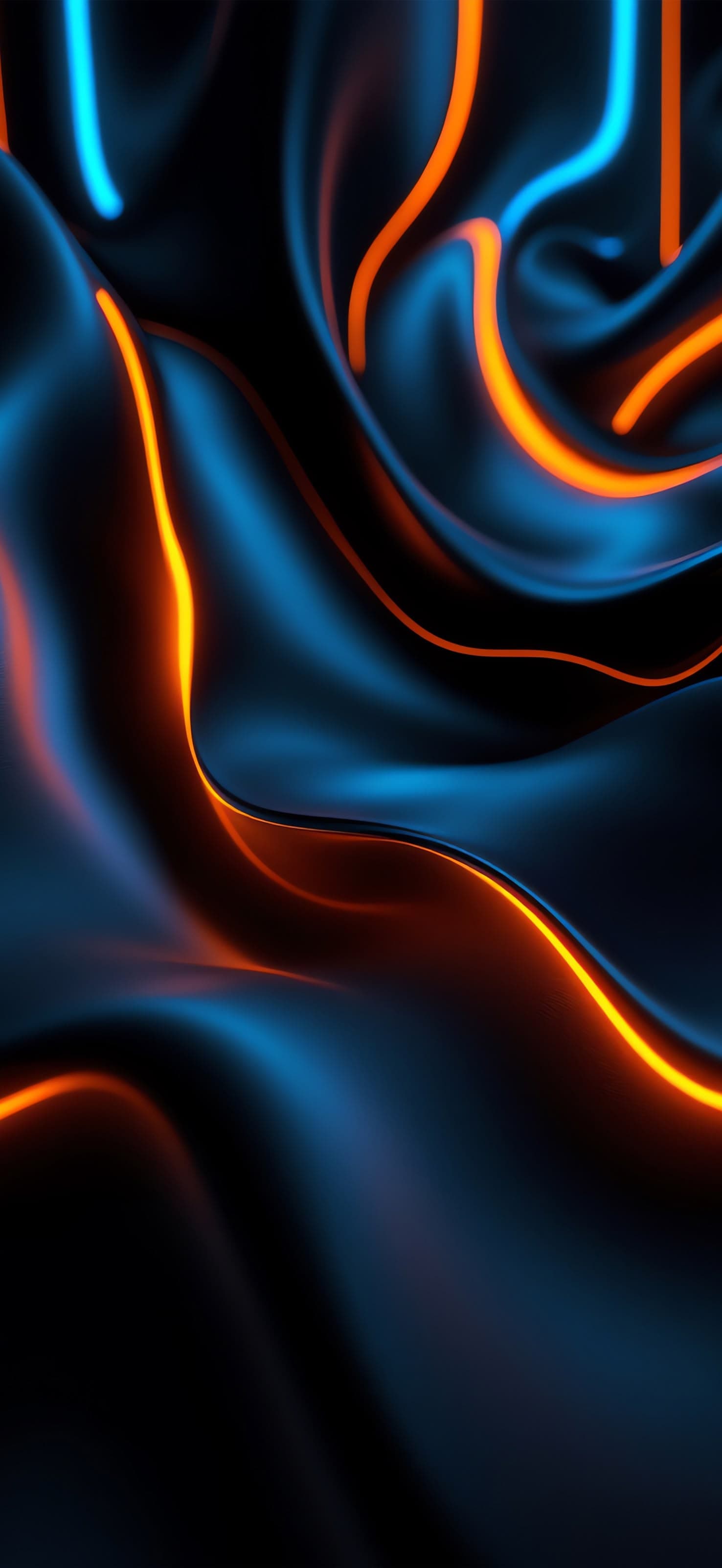 Fluid Blue and Orange - free phone wallpaper