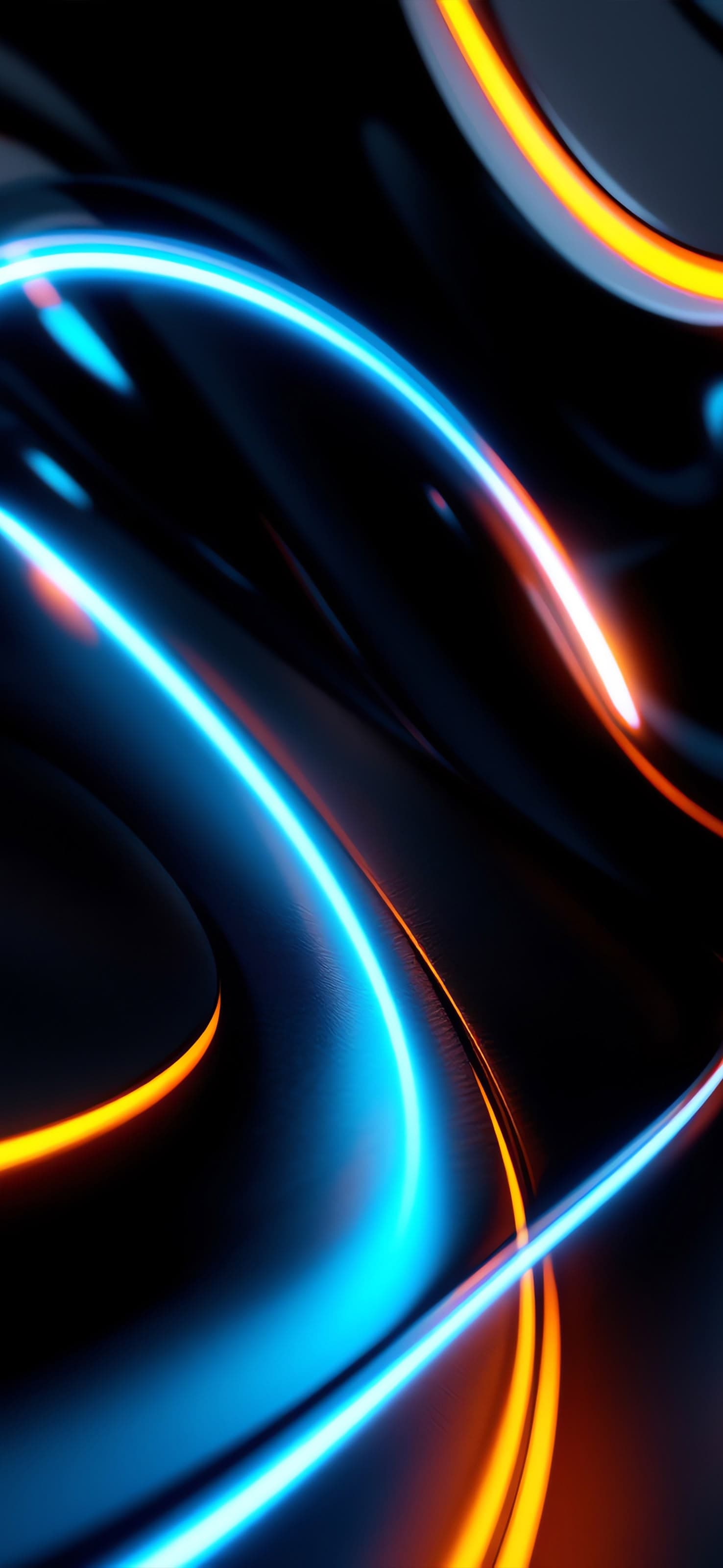 Curved Blue and Orange - free phone wallpaper