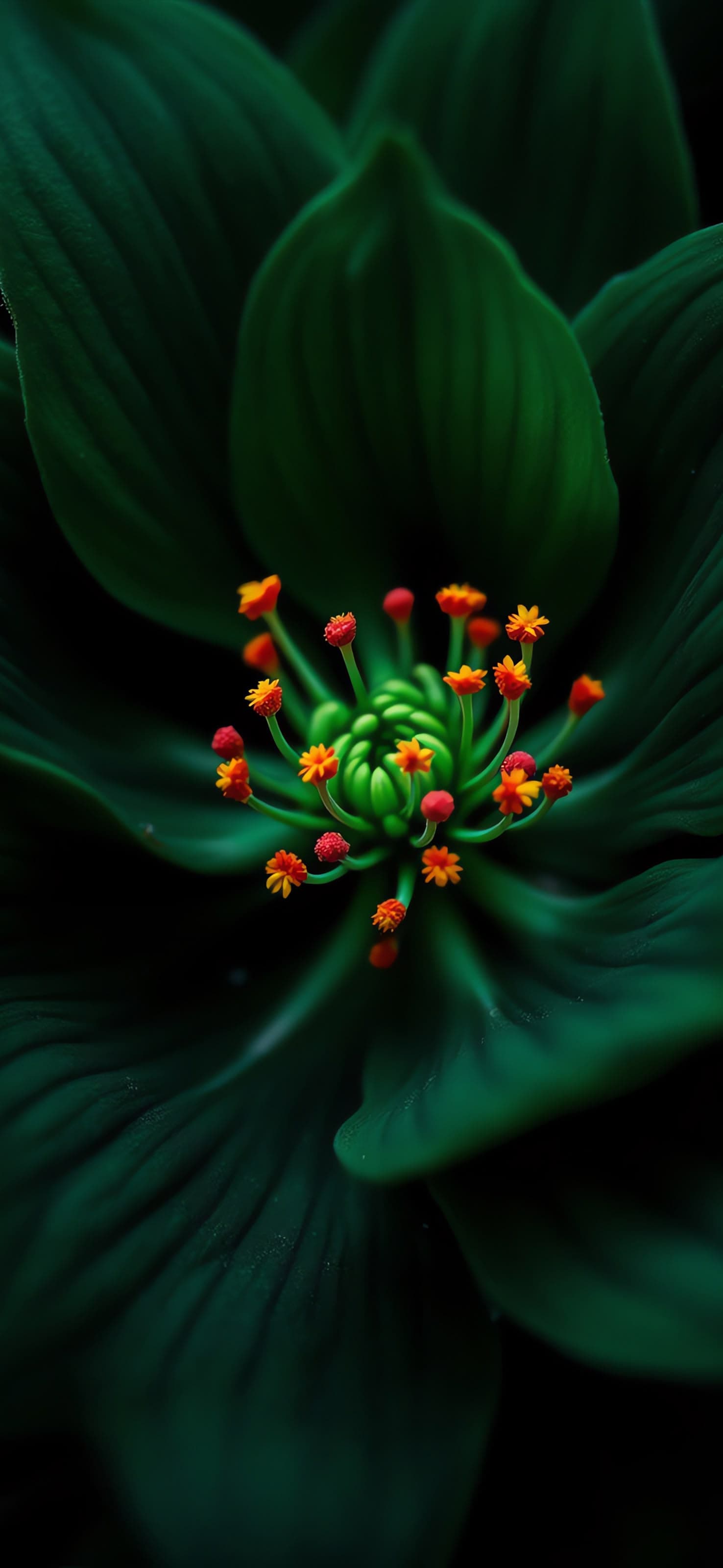 Vibrant Green Flower - free phone wallpaper