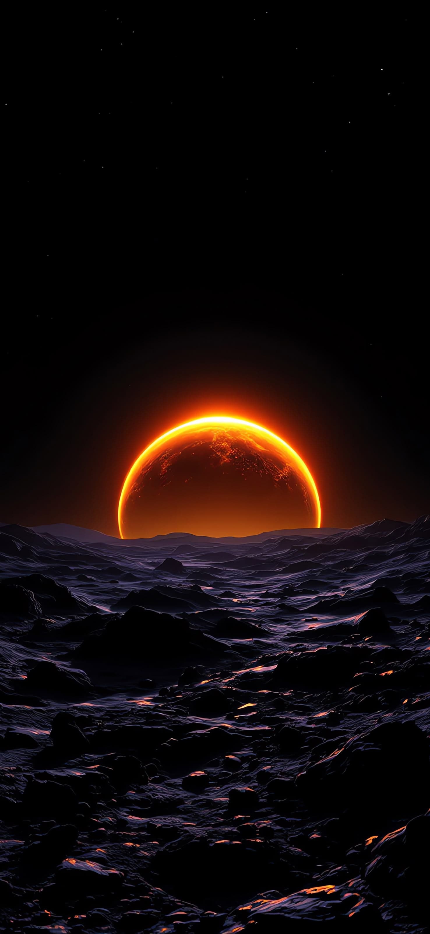 Sunrise on Alien Landscape - free phone wallpaper
