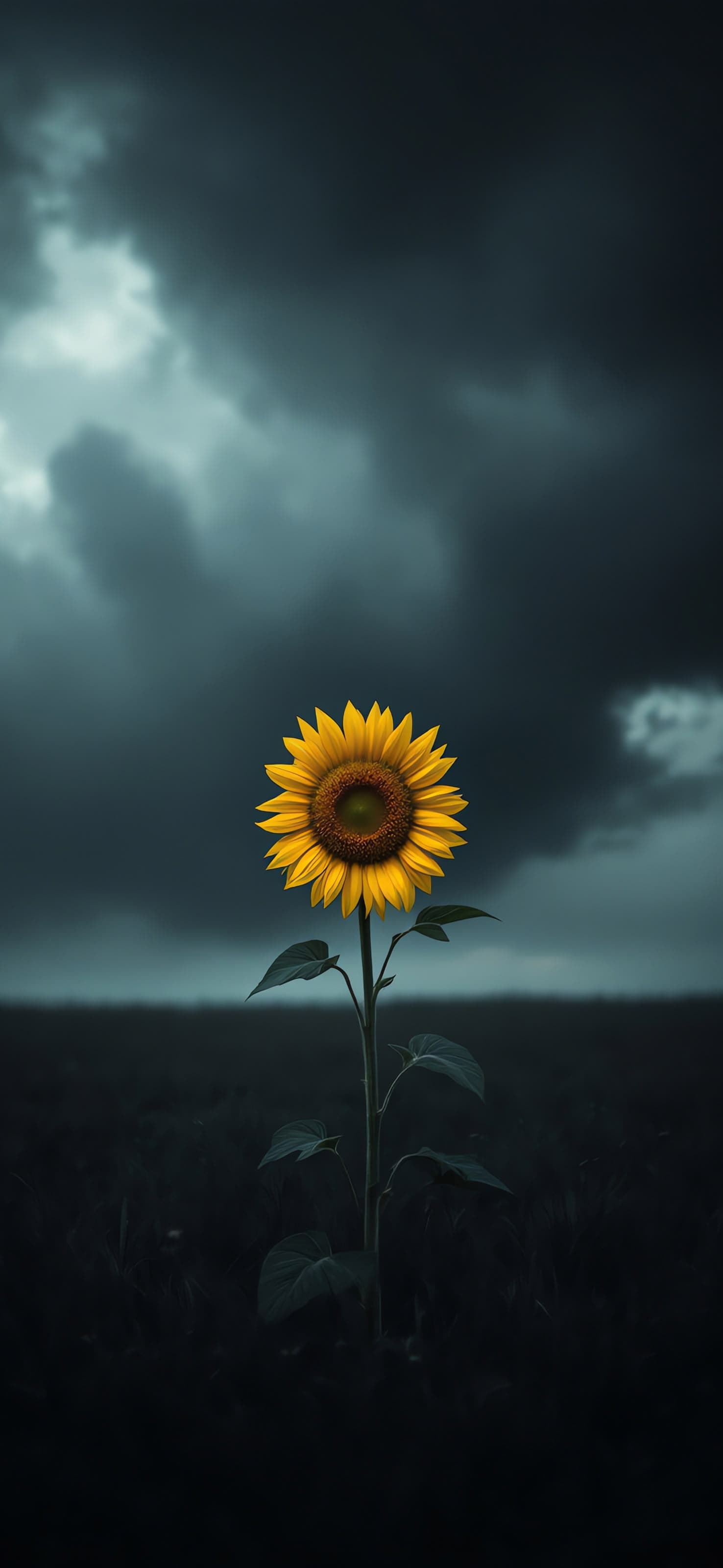 Sunflower in Storm - free phone wallpaper