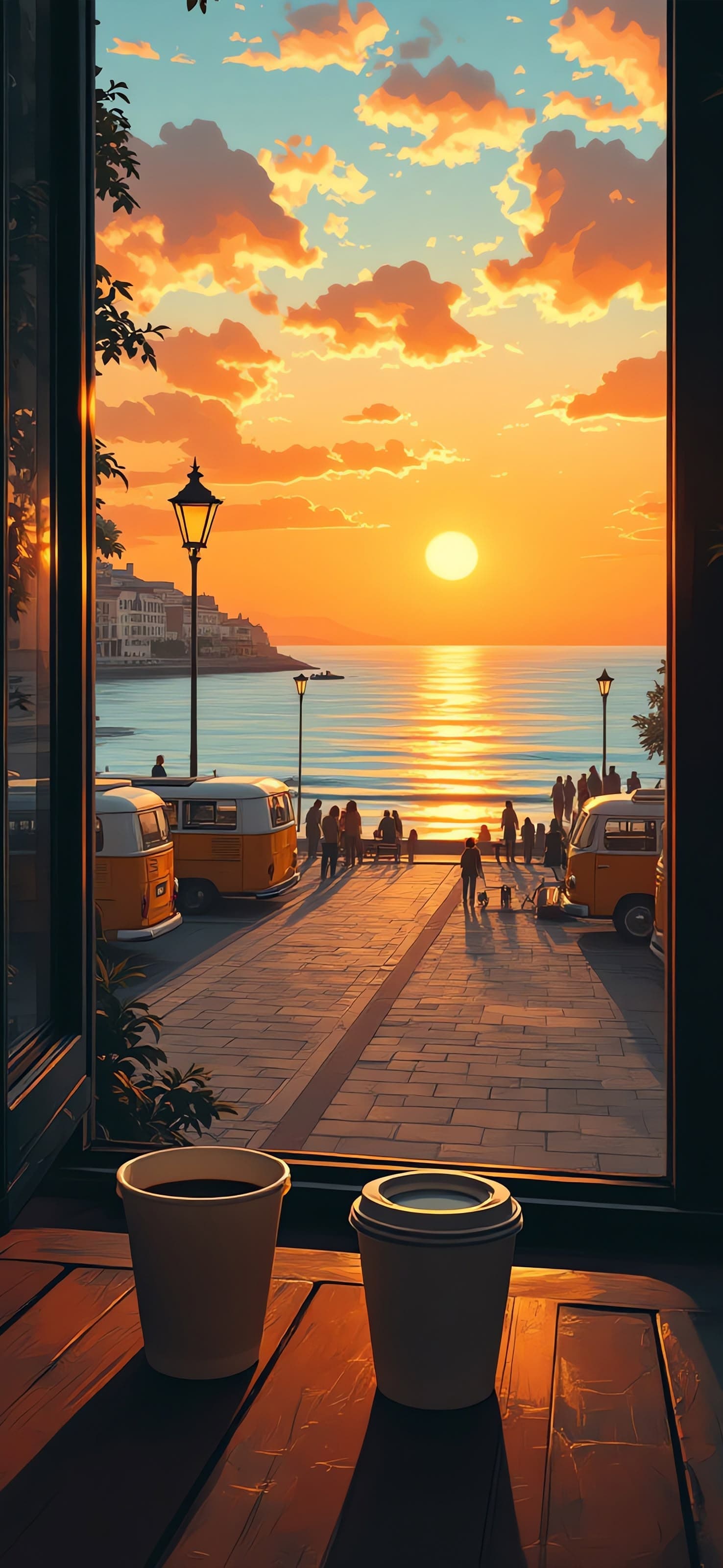 Sunset by the Sea - free phone wallpaper