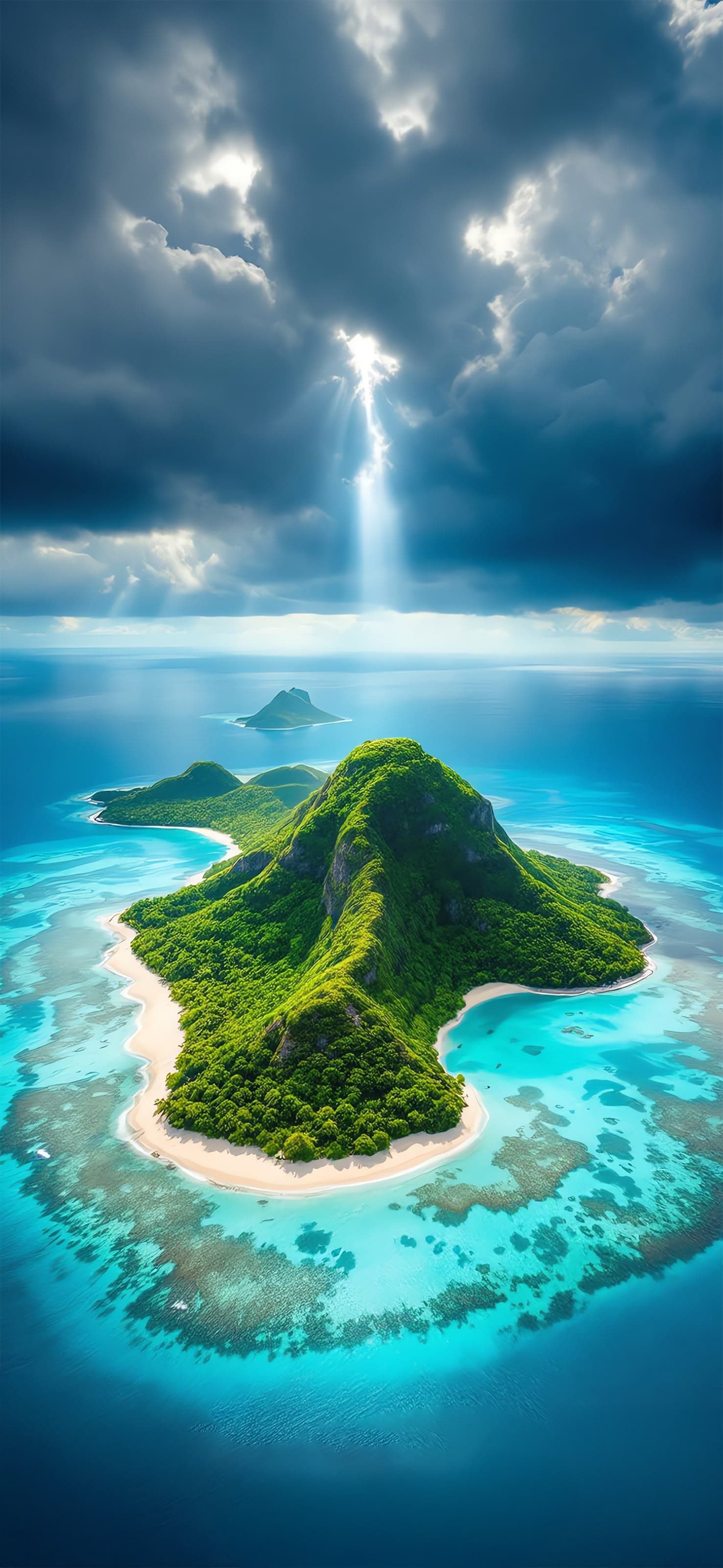 Island with Sunlight - free phone wallpaper