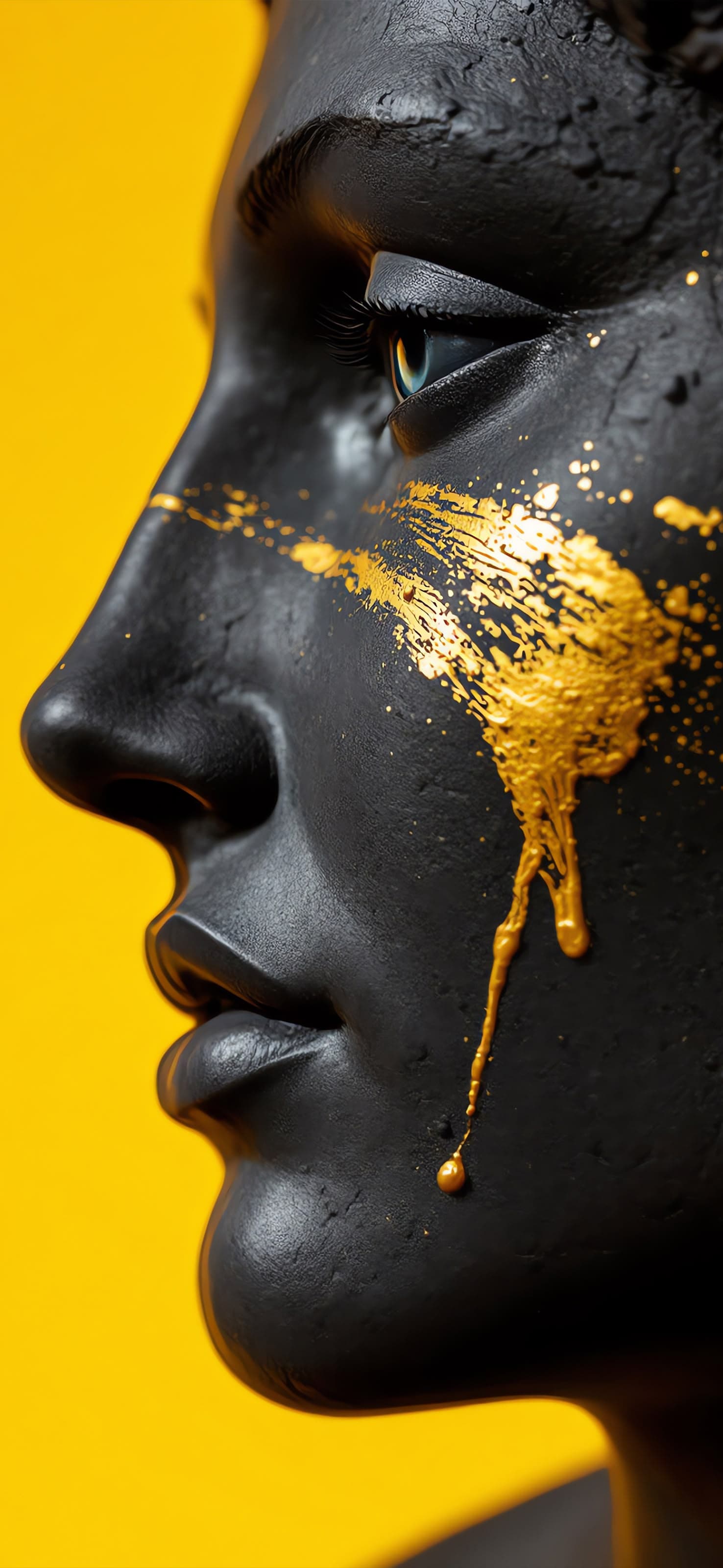 Golden Drip Portrait - free phone wallpaper