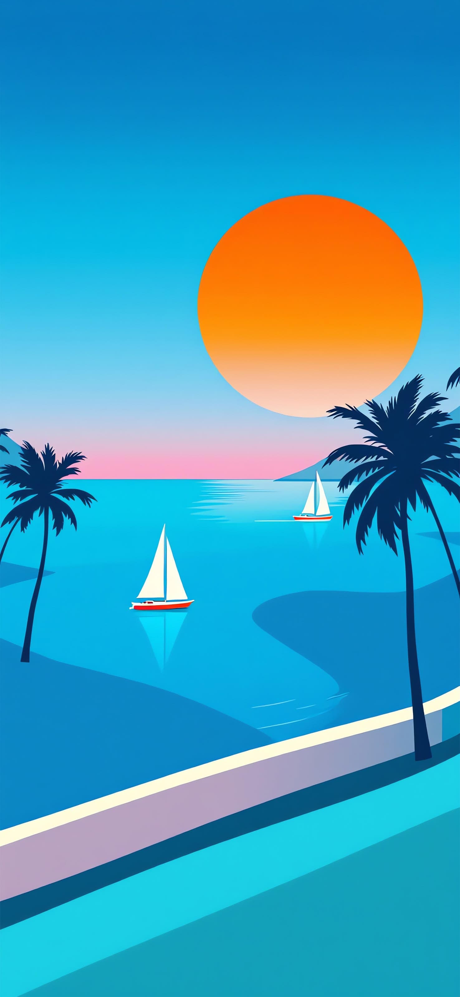 Tropical Sunset - free phone wallpaper