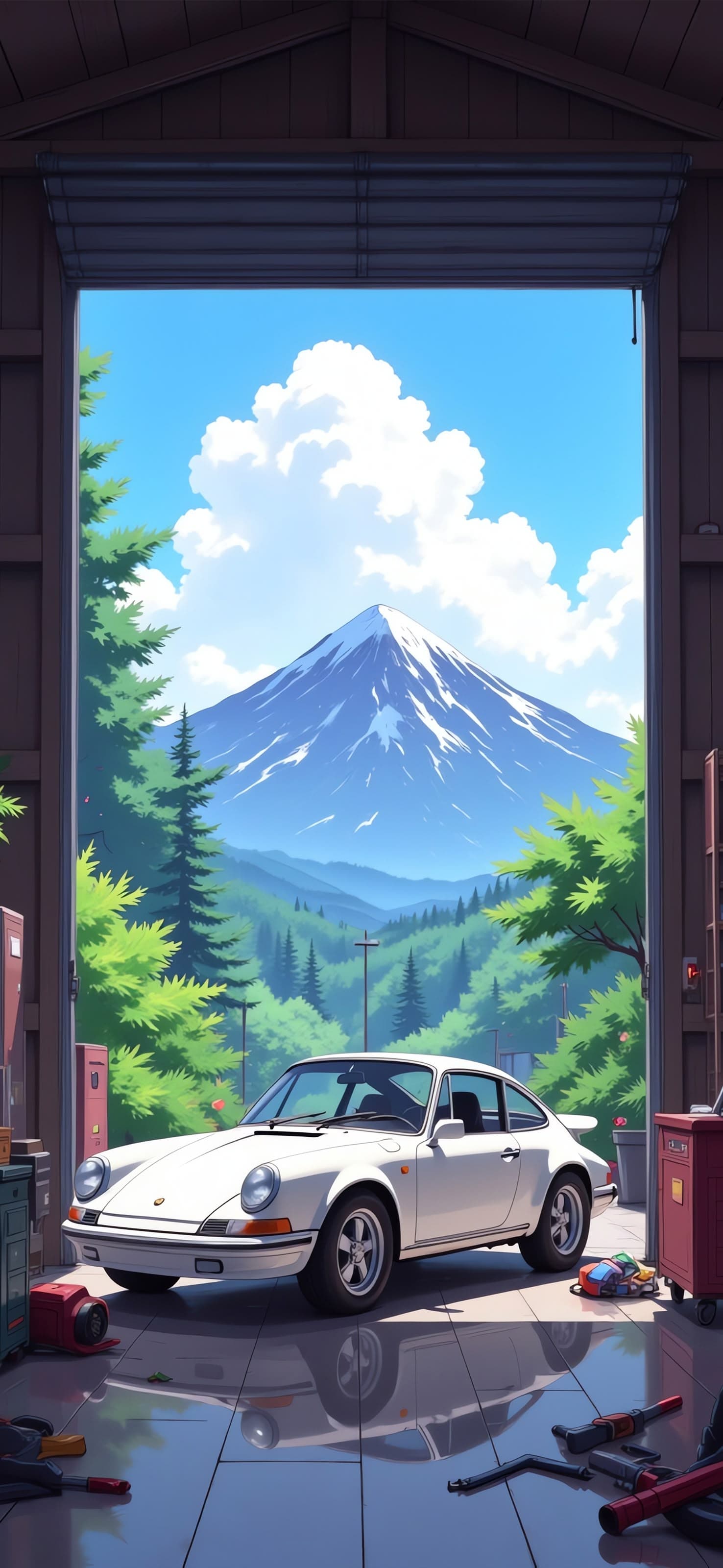Mountain Garage - free phone wallpaper