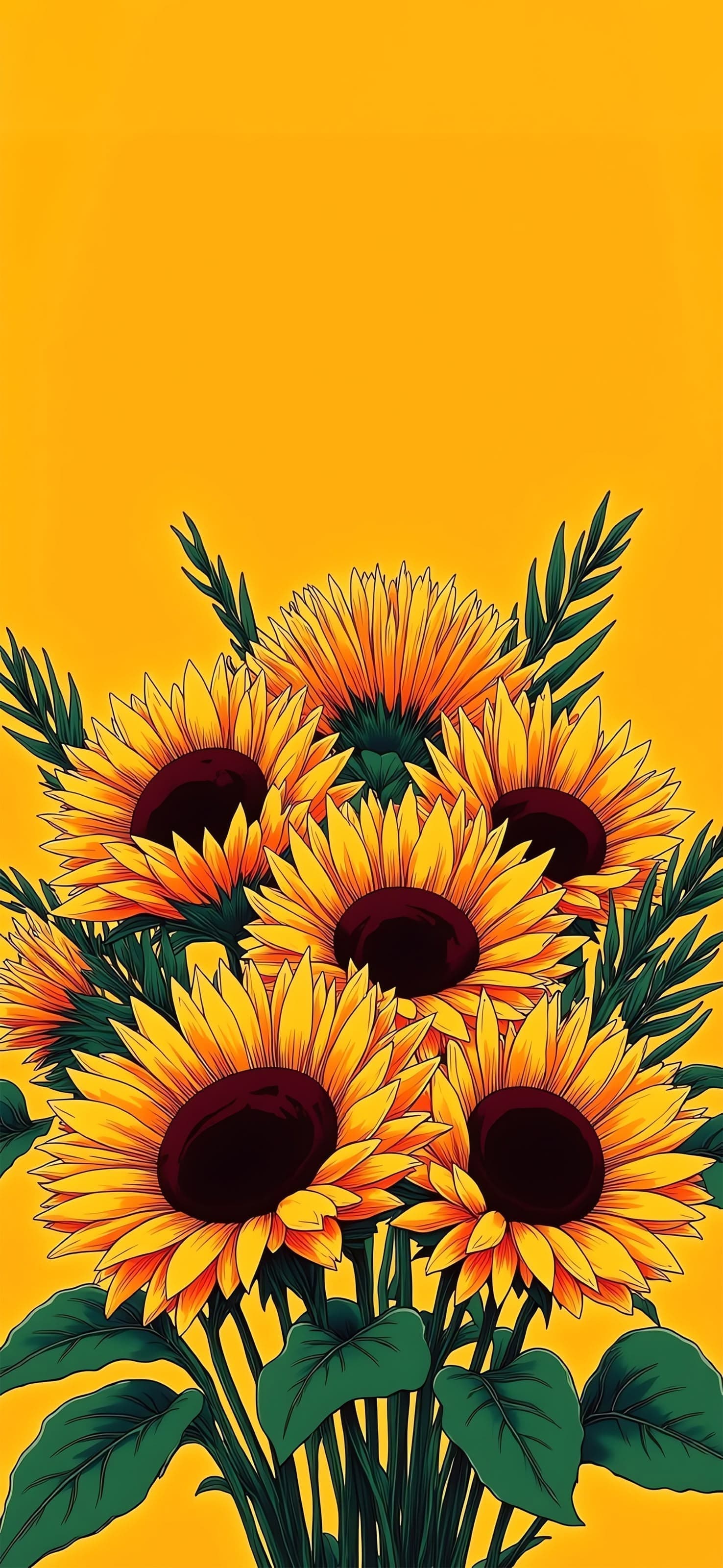 Sunflower Arrangement - free phone wallpaper