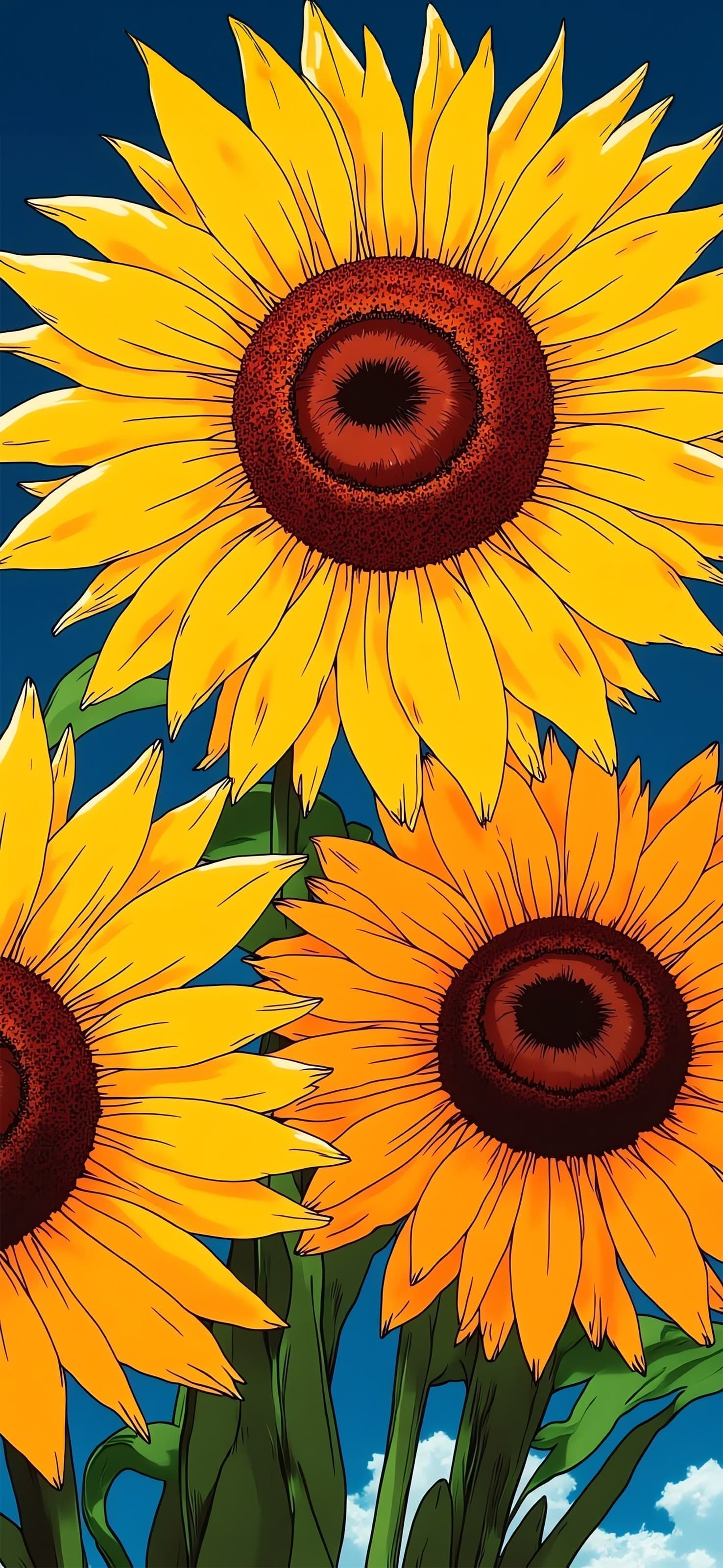 Sunflower Trio - free phone wallpaper
