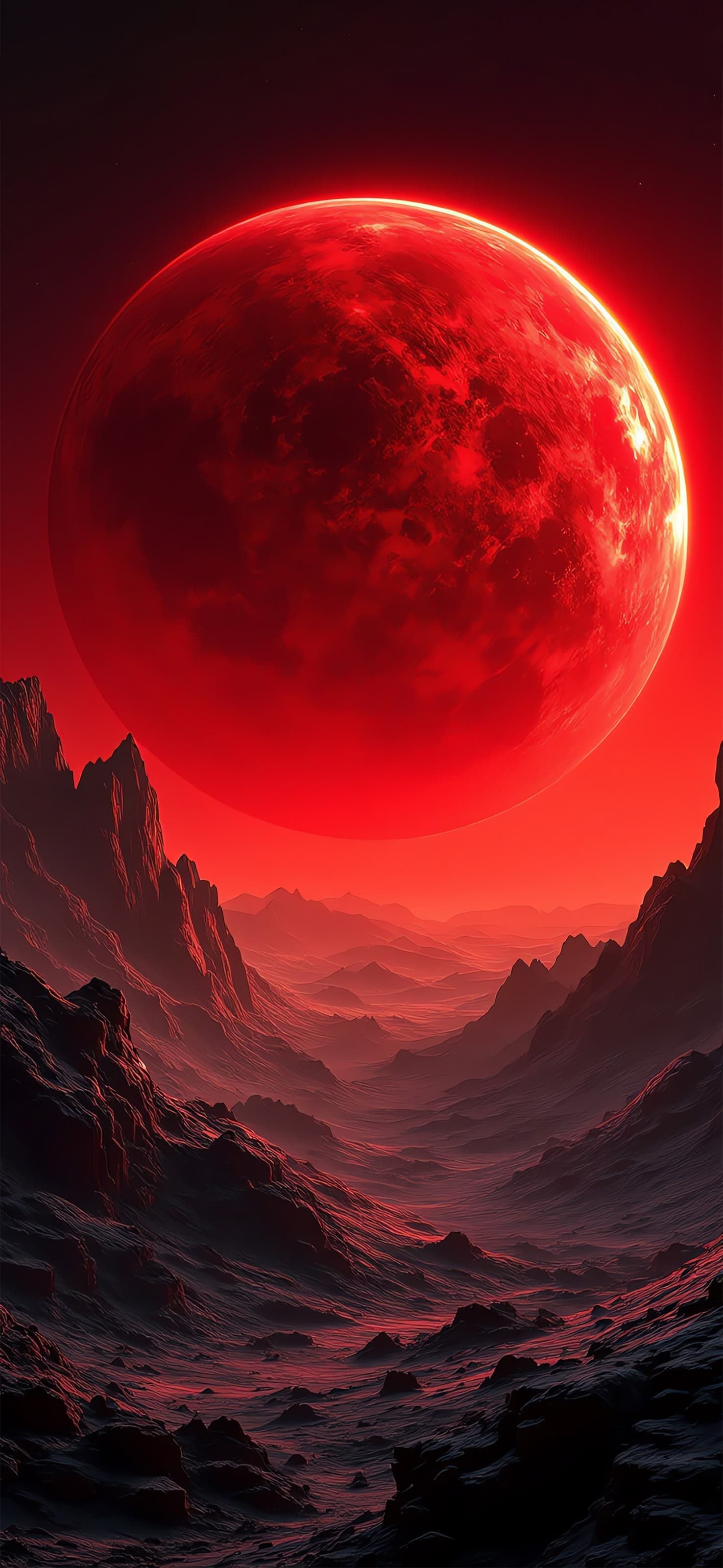 Crimson Moon View - free phone wallpaper