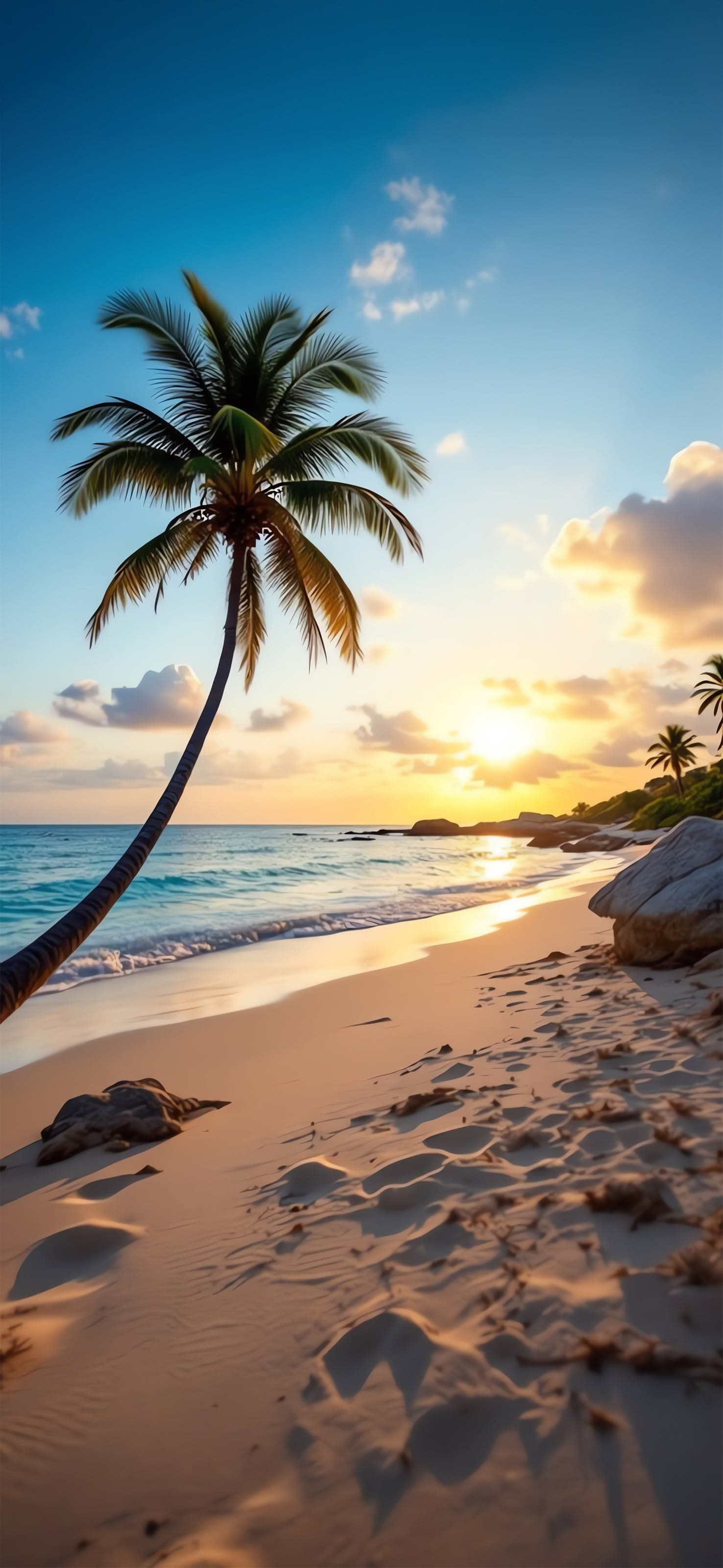 Tropical Sunset Beach - free phone wallpaper
