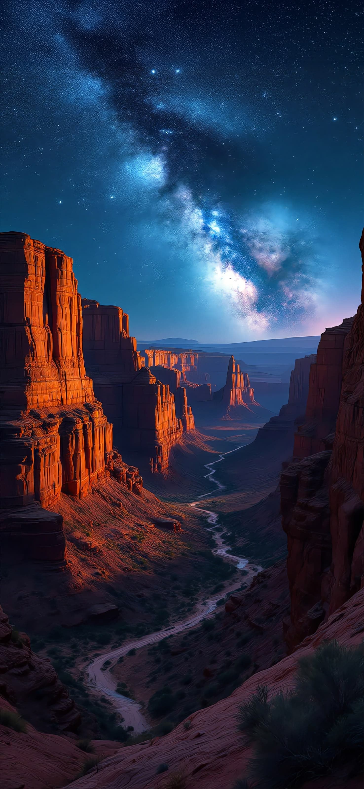 Canyon Night Sky - free phone wallpaper