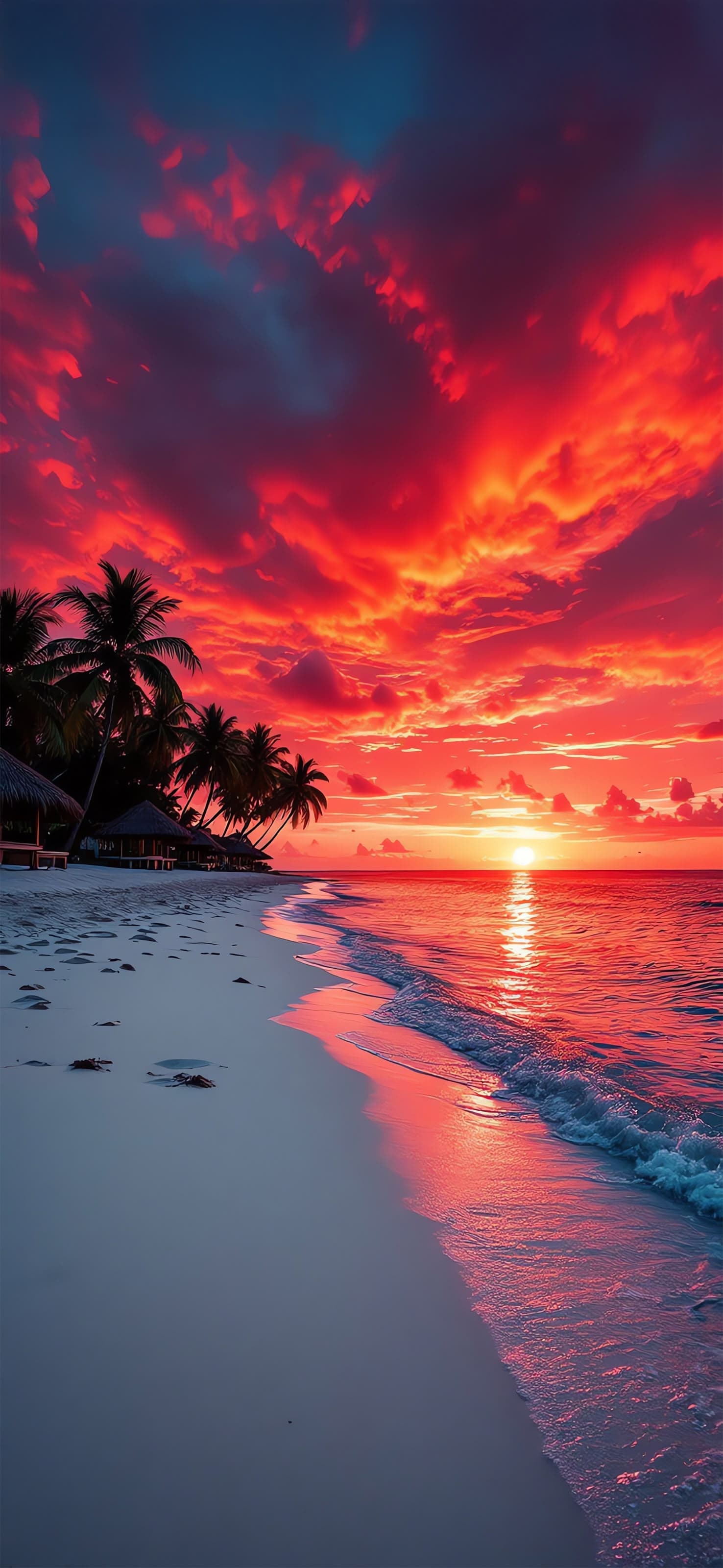 Beach Sunset Glow - free phone wallpaper