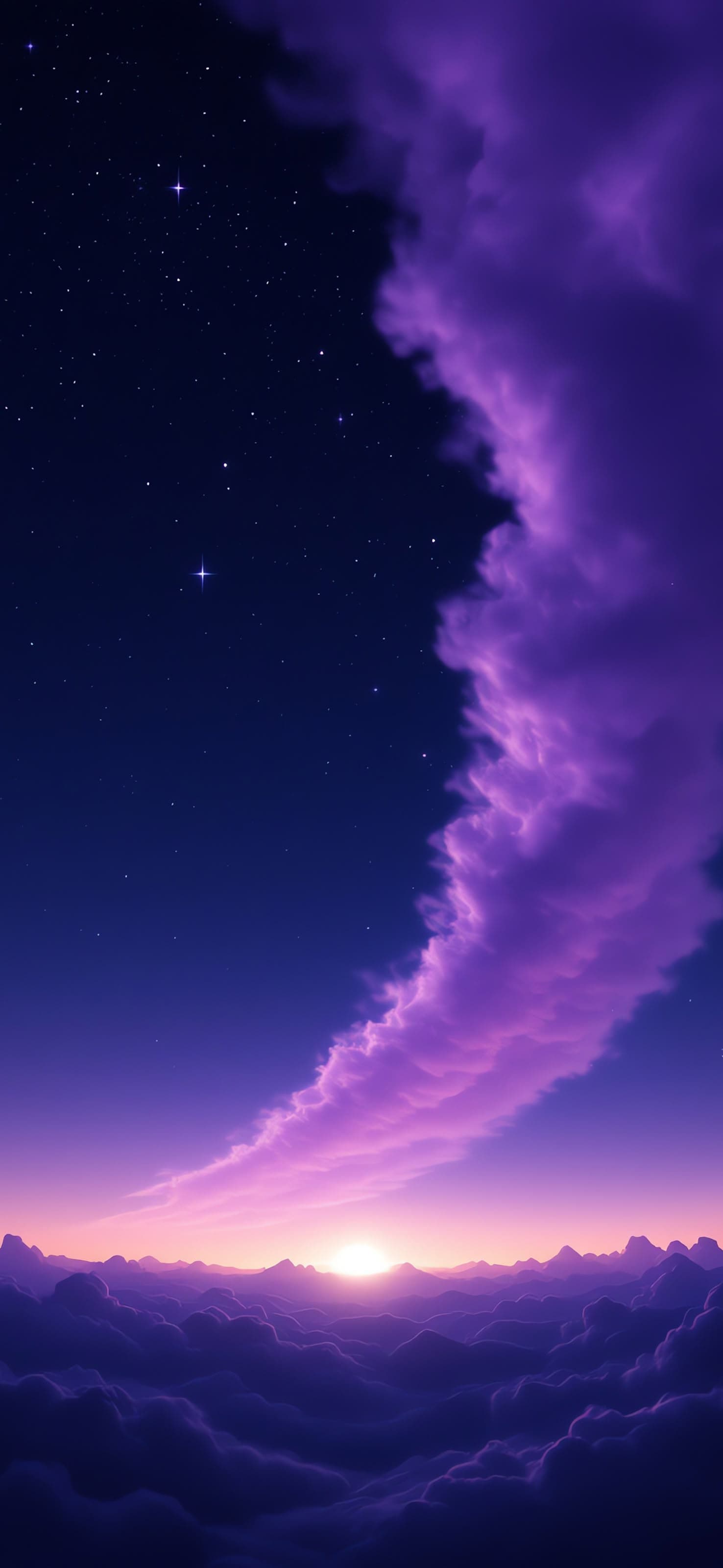 Purple Sunset Clouds 2 - free phone wallpaper