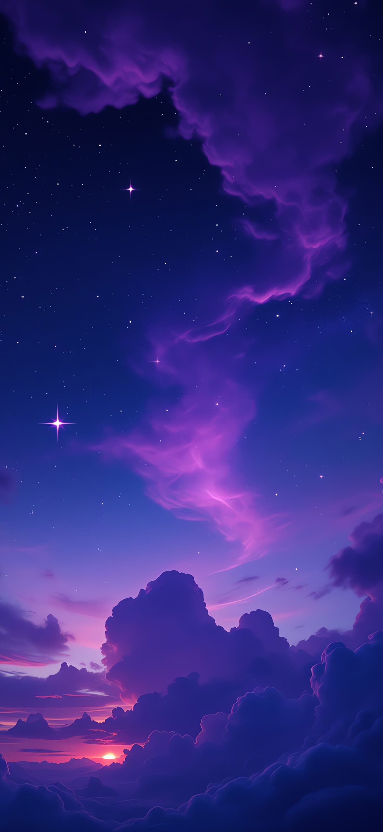 Purple Sunset Clouds 3 - free phone wallpaper
