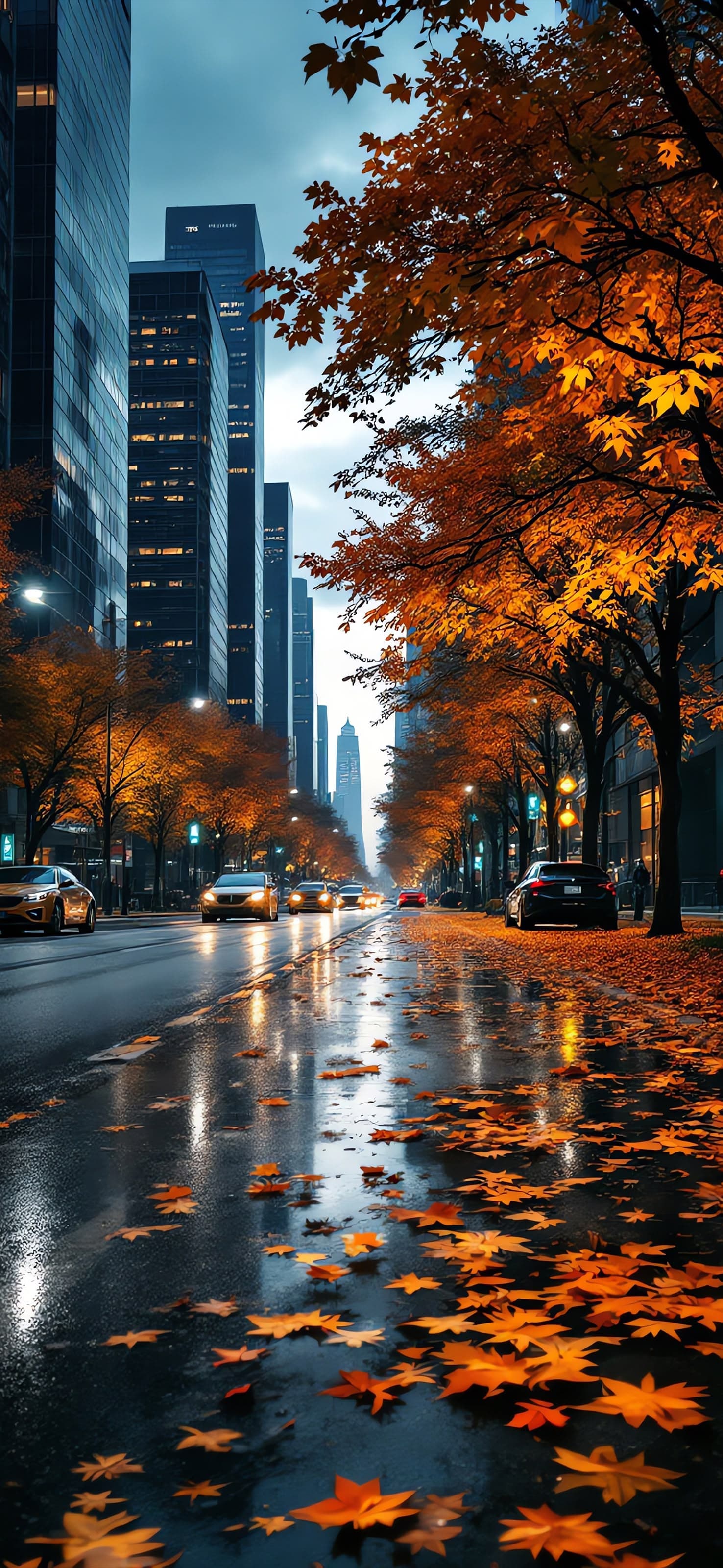 Autumn Avenue - free phone wallpaper