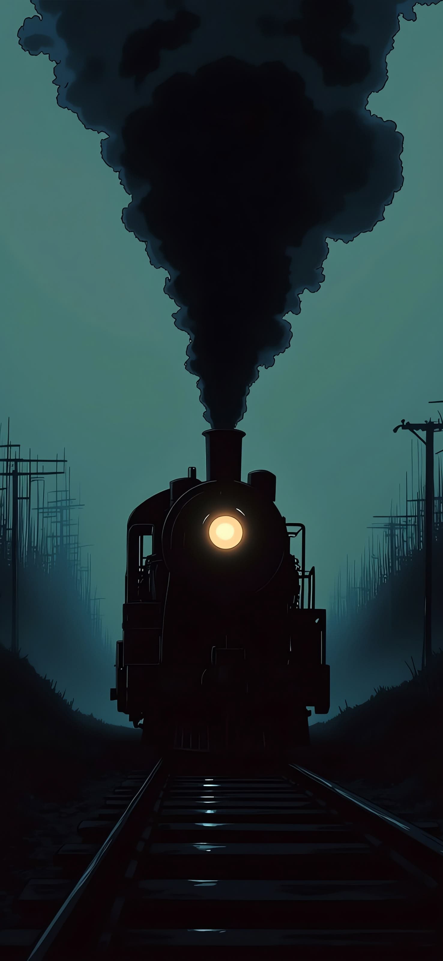 Train Silhouette - free phone wallpaper