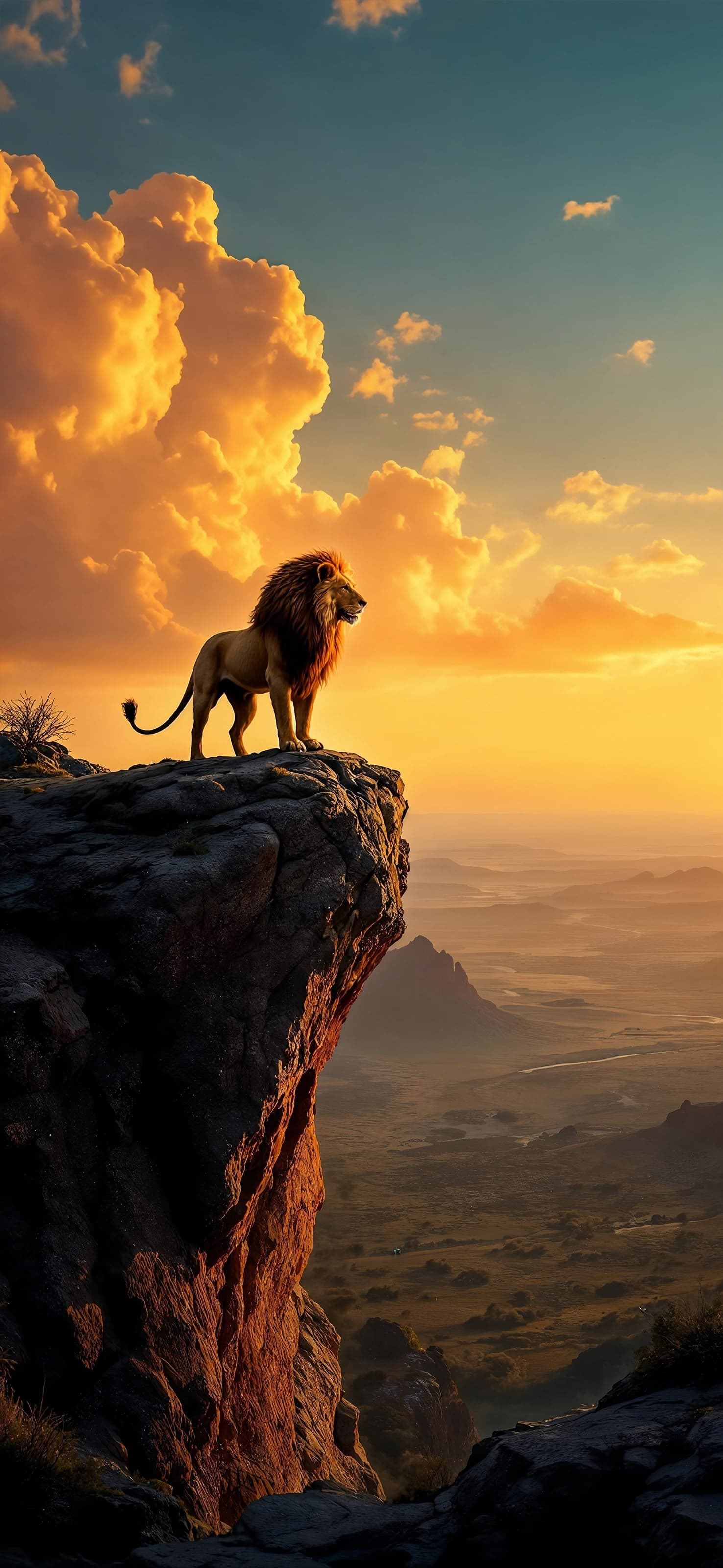 Lion at Sunset - free phone wallpaper