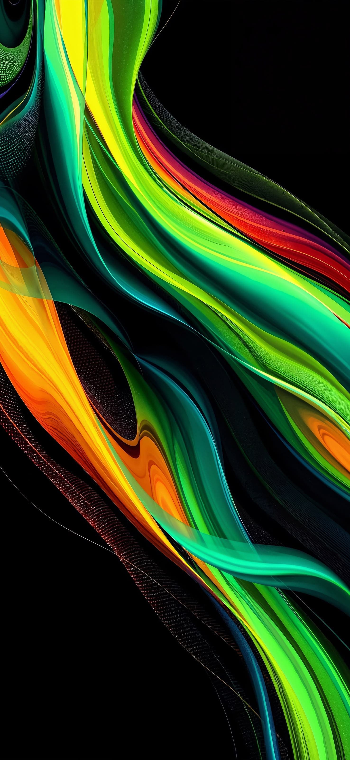 Vibrant Color Waves - free phone wallpaper