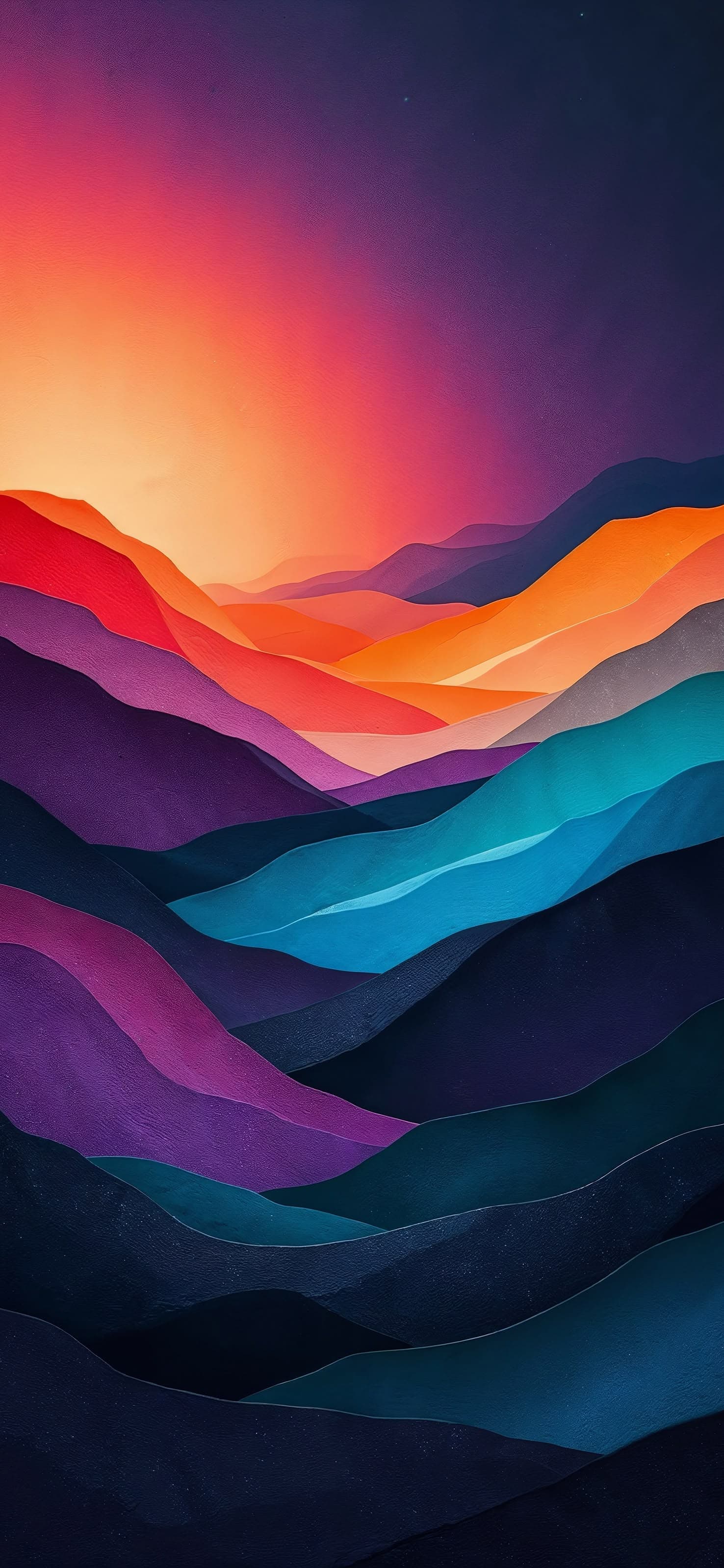 Sunset Over Mountains - free phone wallpaper