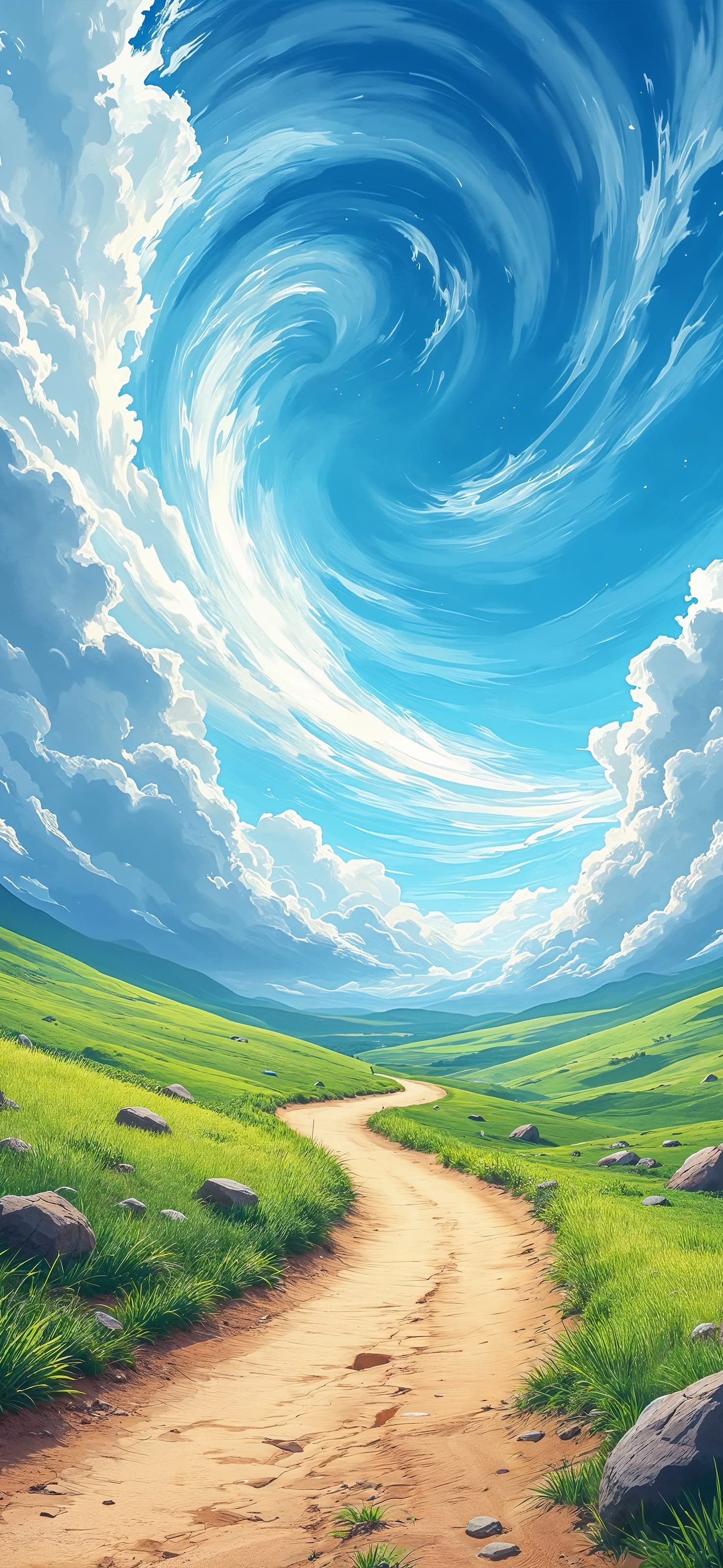 Winding Path in Nature - free phone wallpaper
