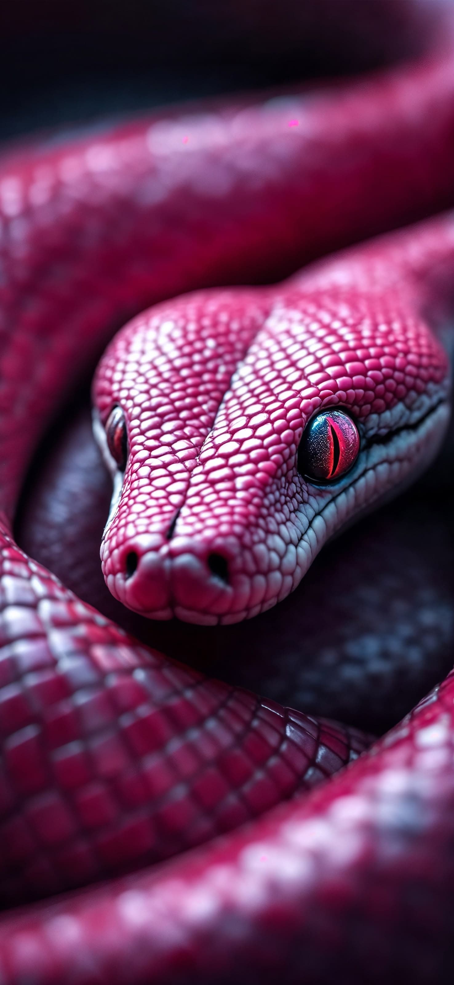 Pink Snake Portrait - free phone wallpaper