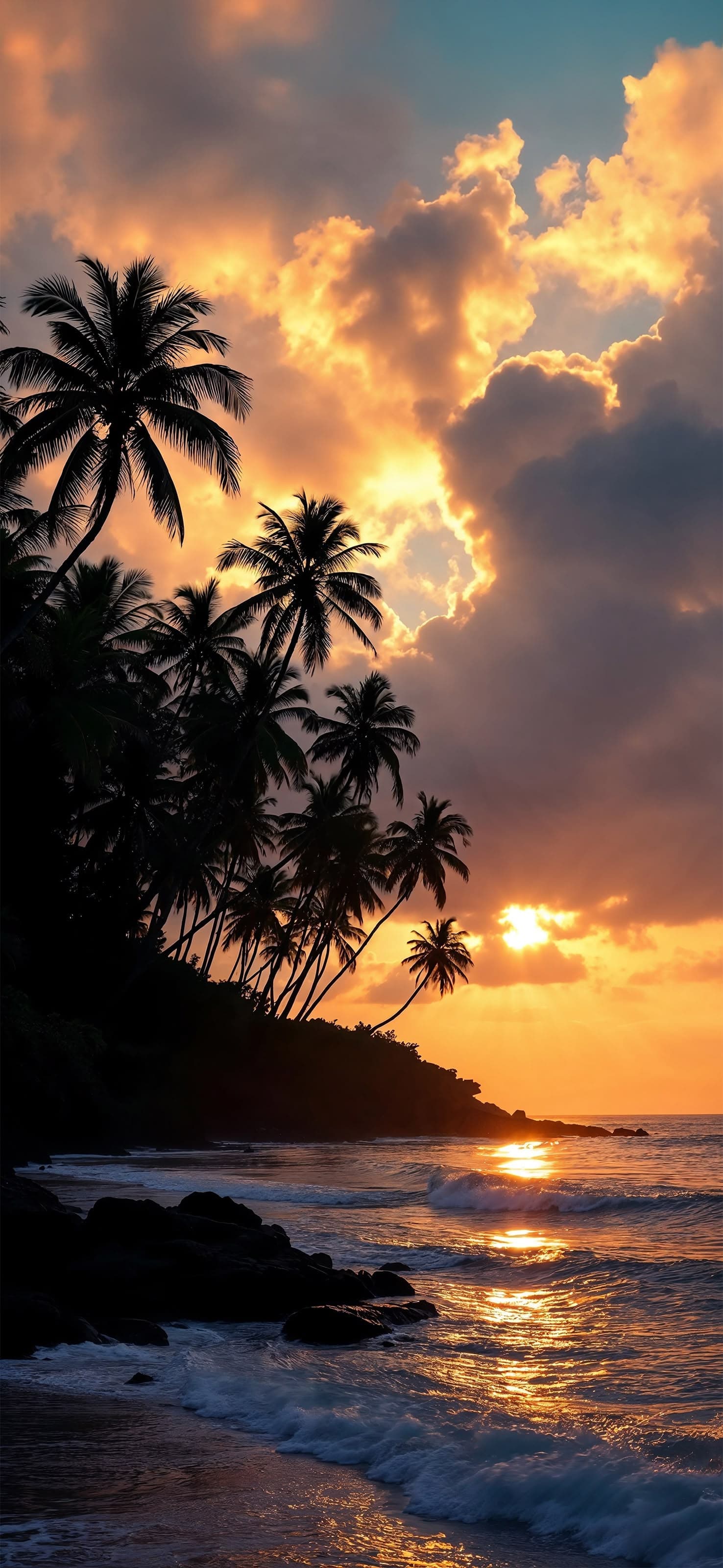 Tropical Sunset - free phone wallpaper