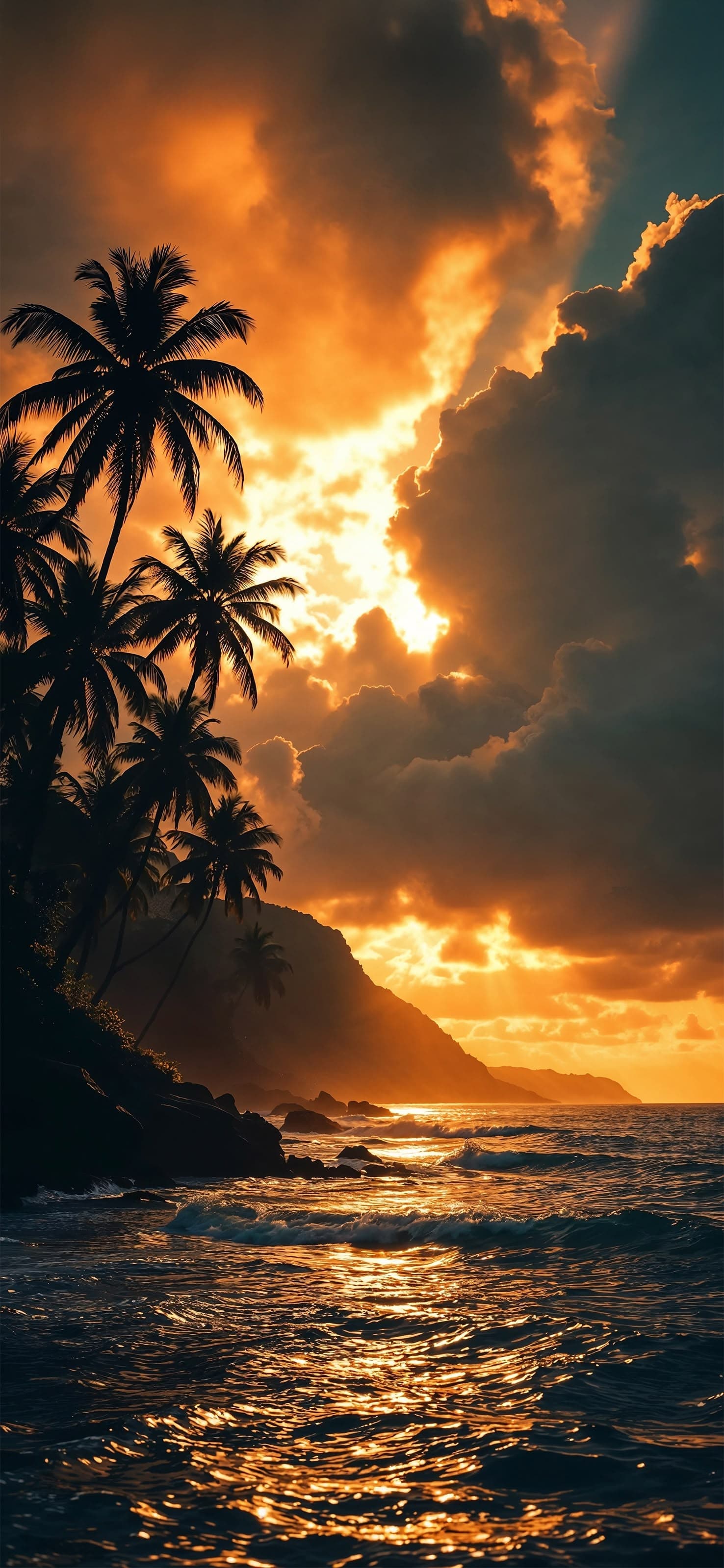 Coastal Sunset - free phone wallpaper