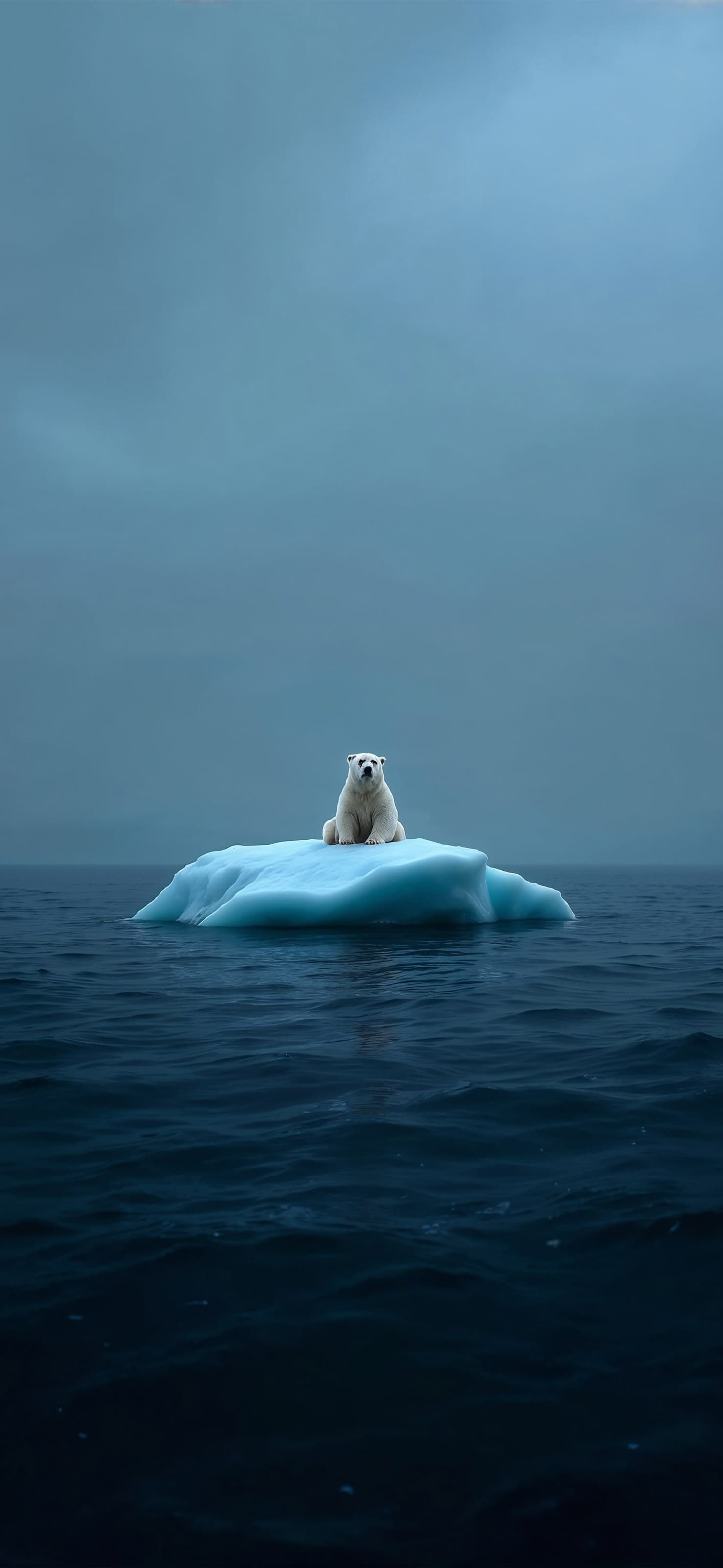 Lonely Polar Bear - free phone wallpaper
