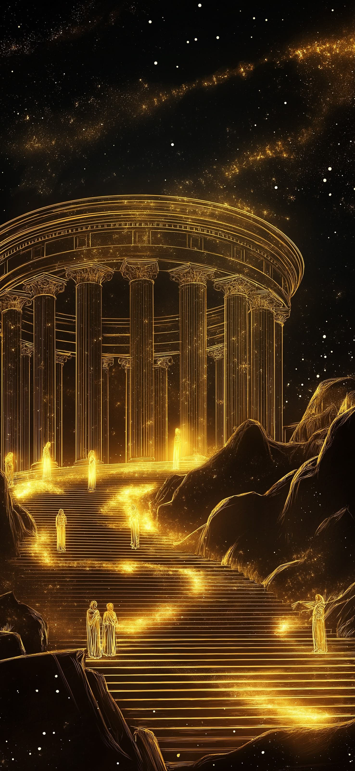 Golden Steps - free phone wallpaper