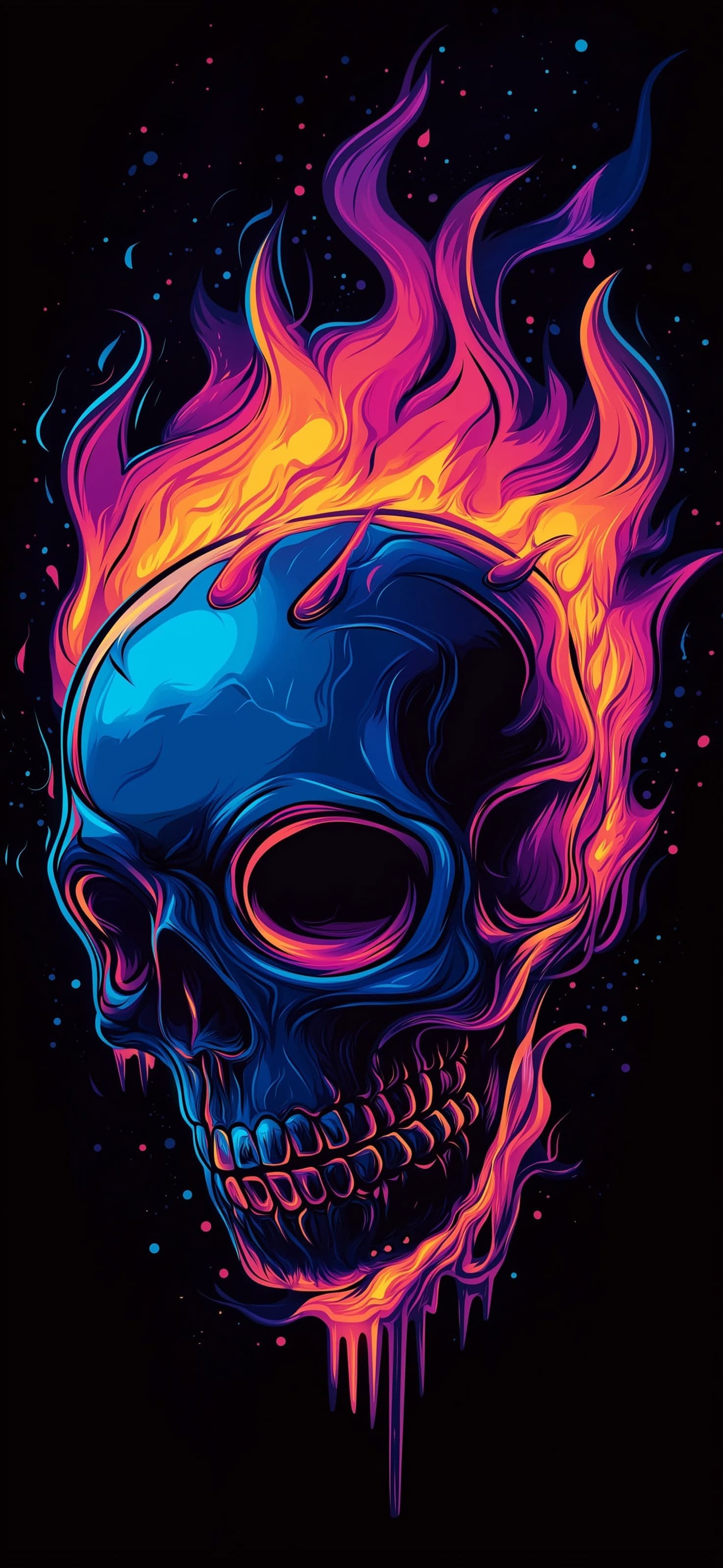 Neon Skull 1 - free phone wallpaper