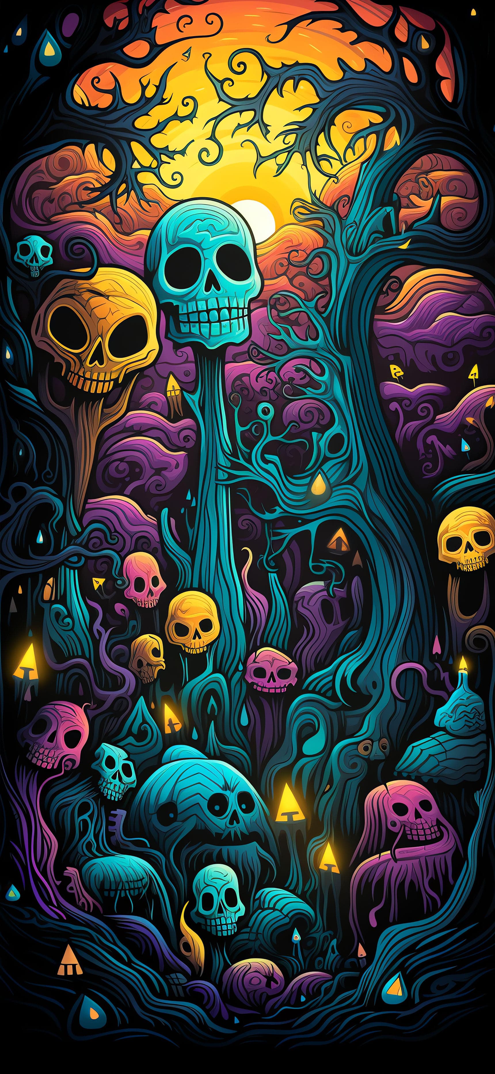 Skull Tree Fantasy - free phone wallpaper