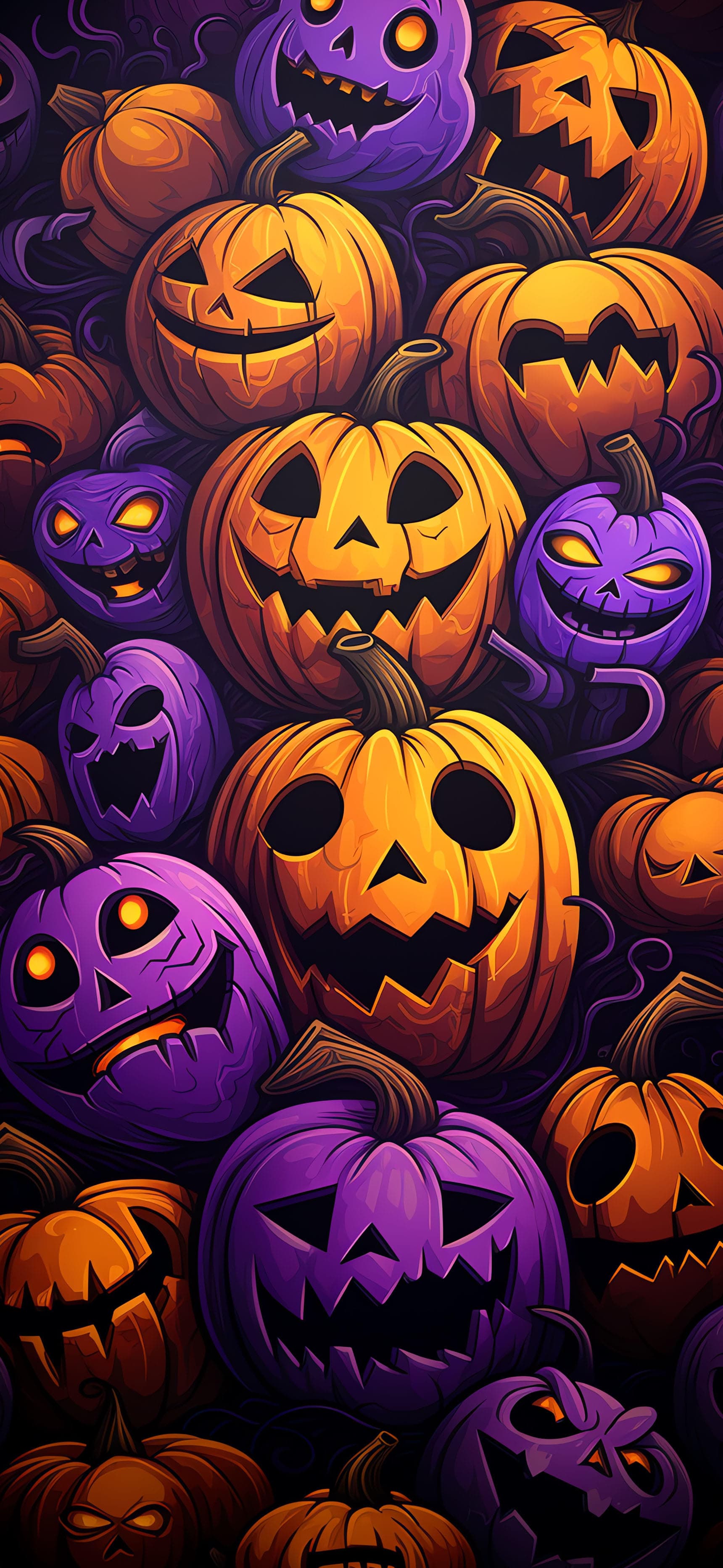 Pumpkin Patch Faces - free phone wallpaper