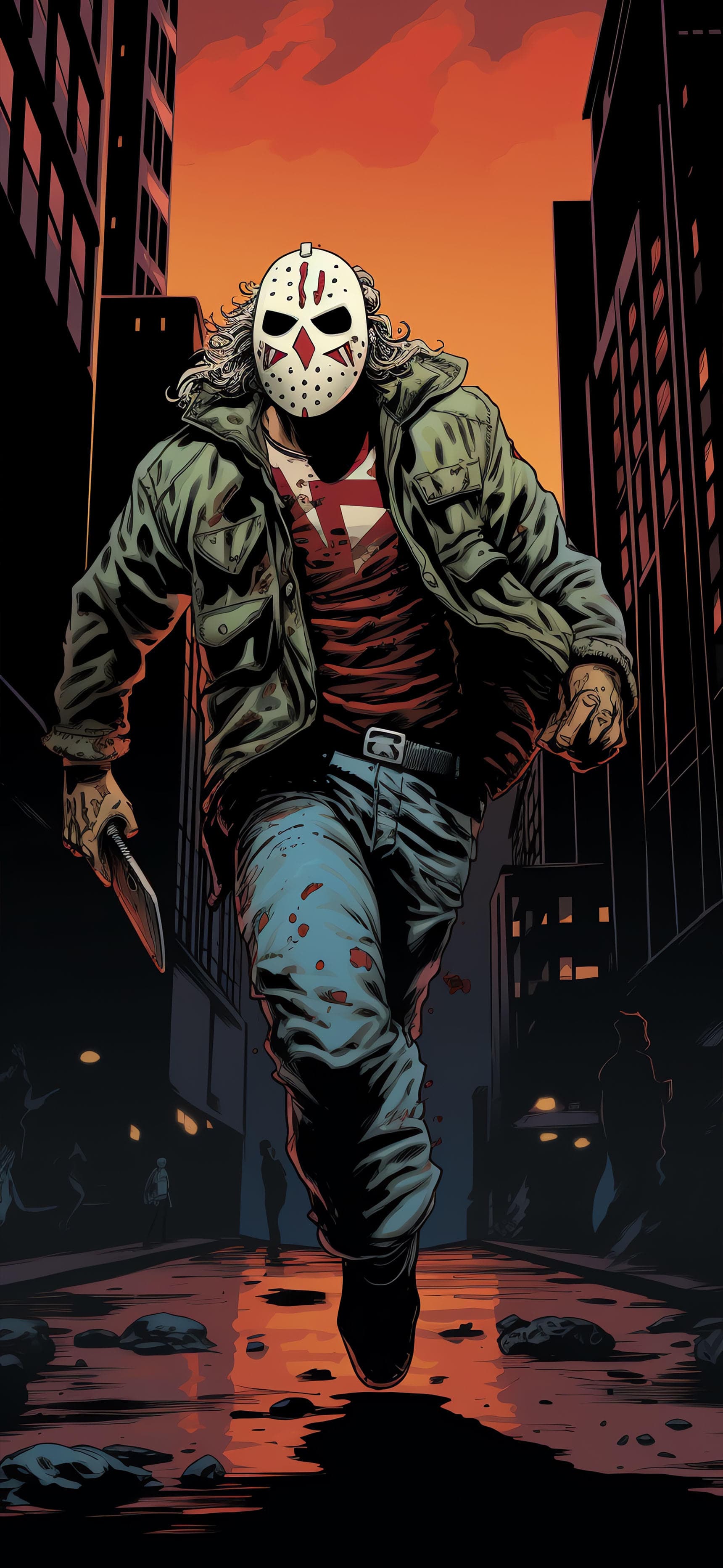 Masked Killer Stroll - free phone wallpaper
