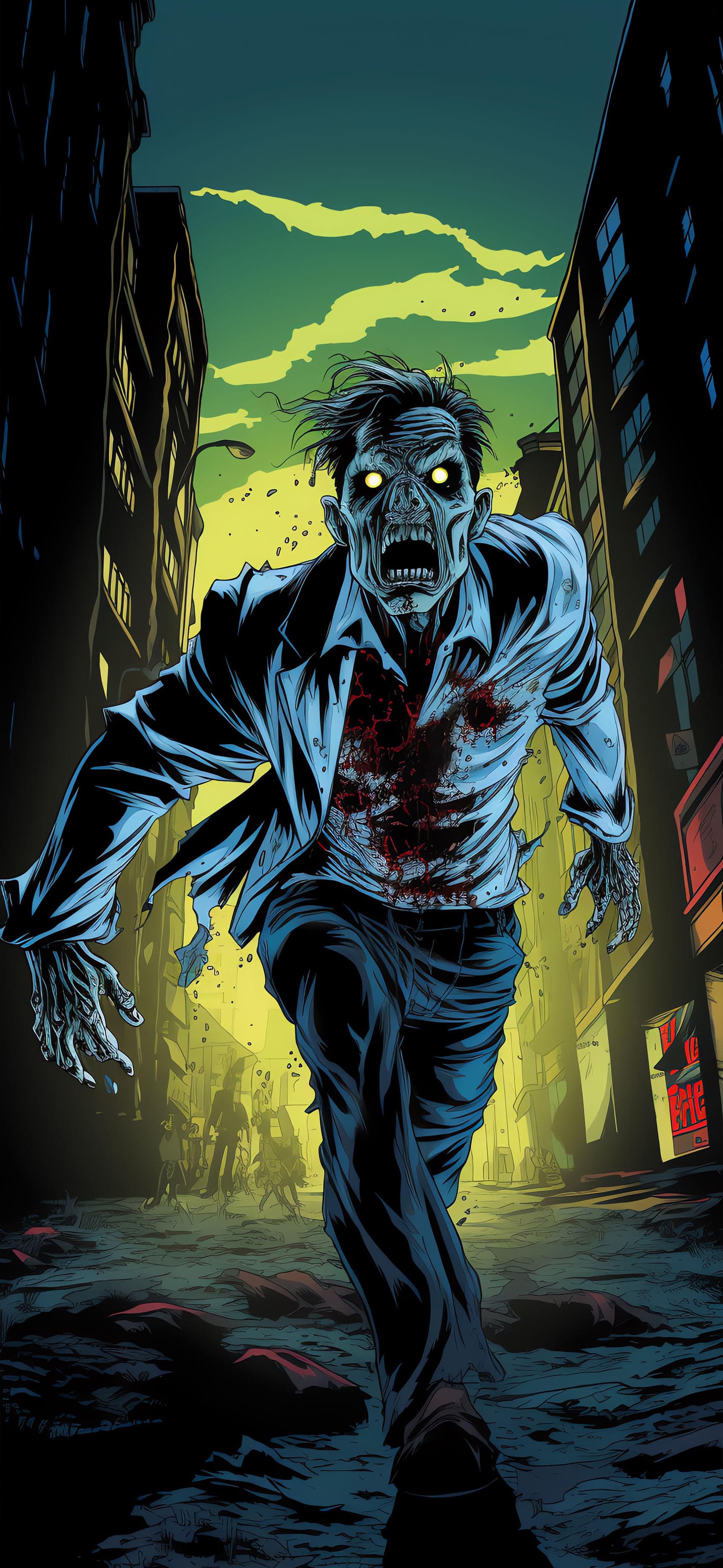 Zombie Street Attack - free phone wallpaper