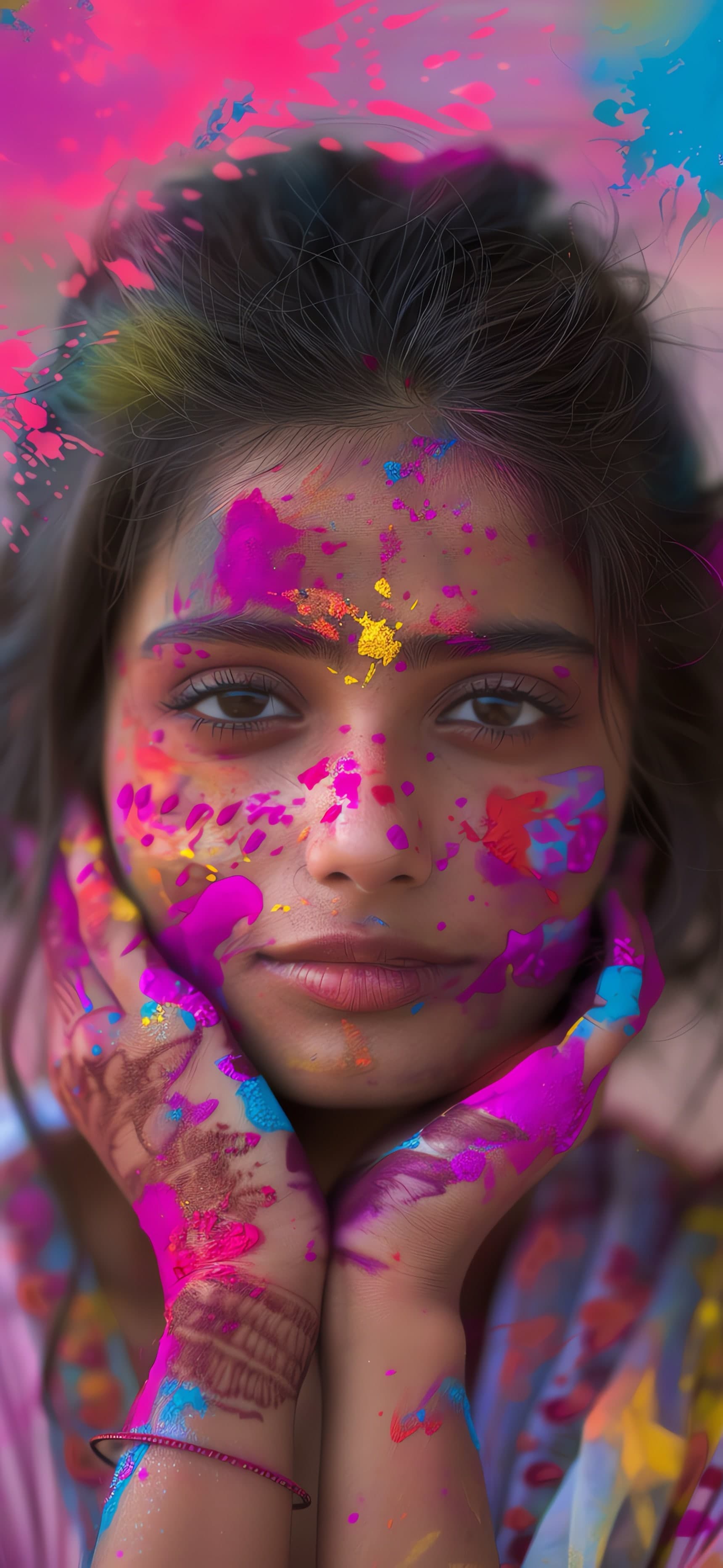 Holi Girl Portrait - free phone wallpaper