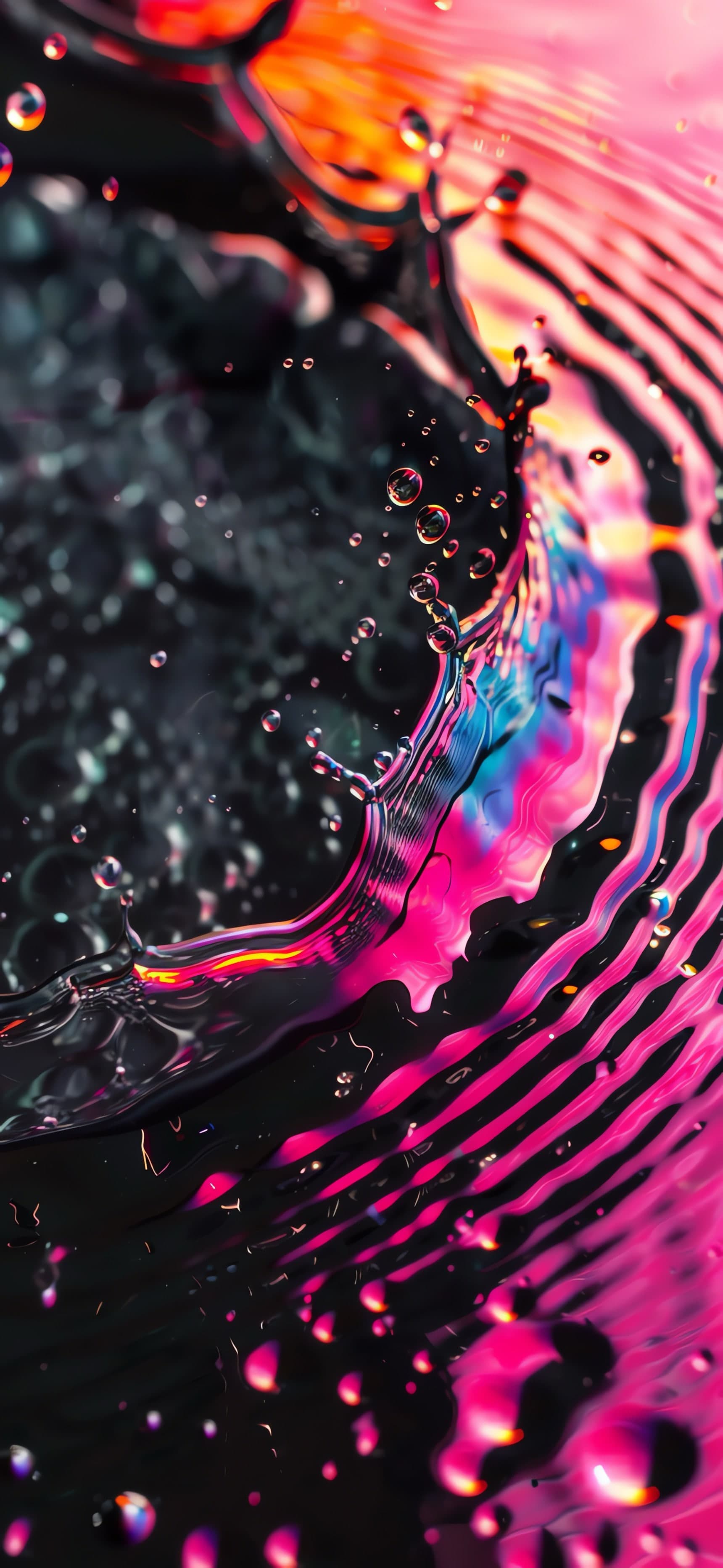 Colorful Water Splash - free phone wallpaper