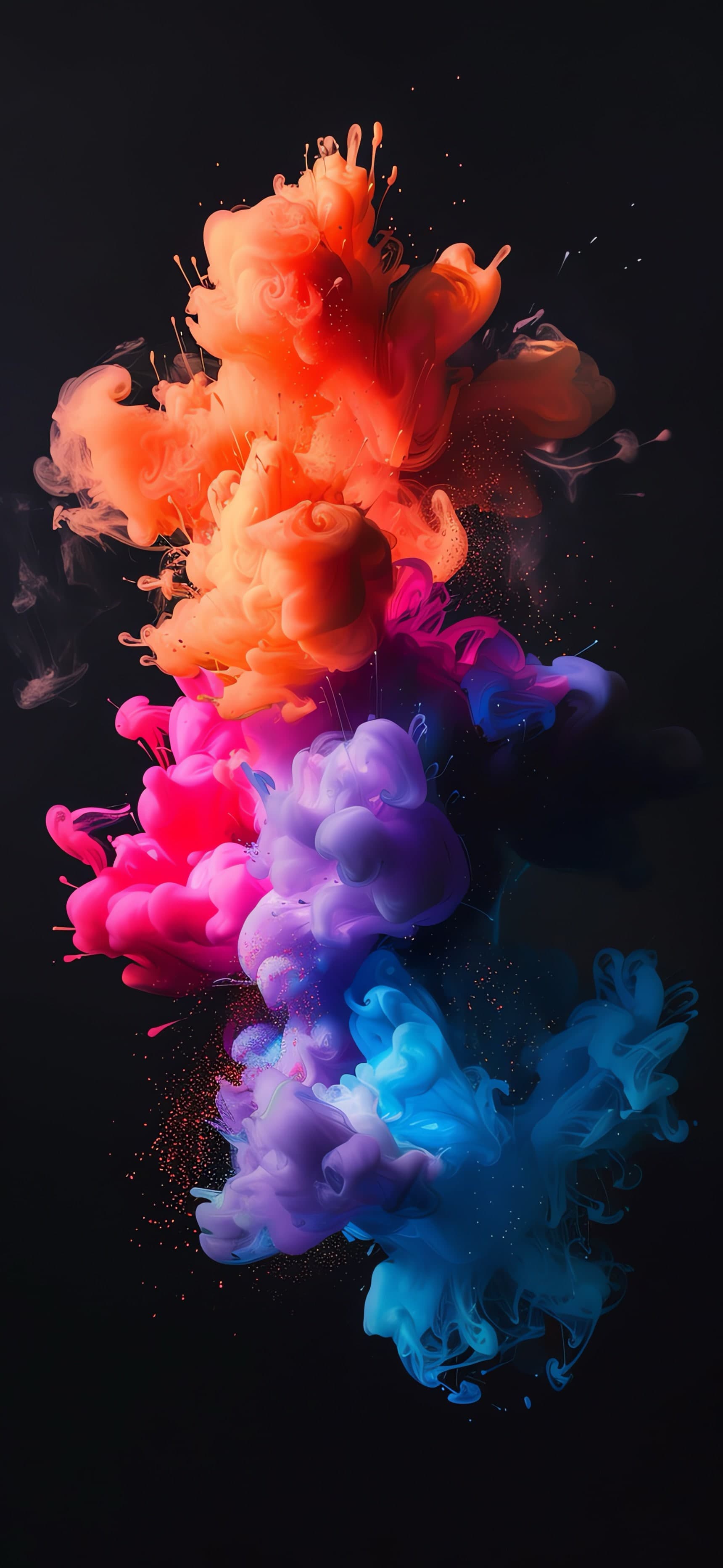 Colorful Ink Cloud - free phone wallpaper