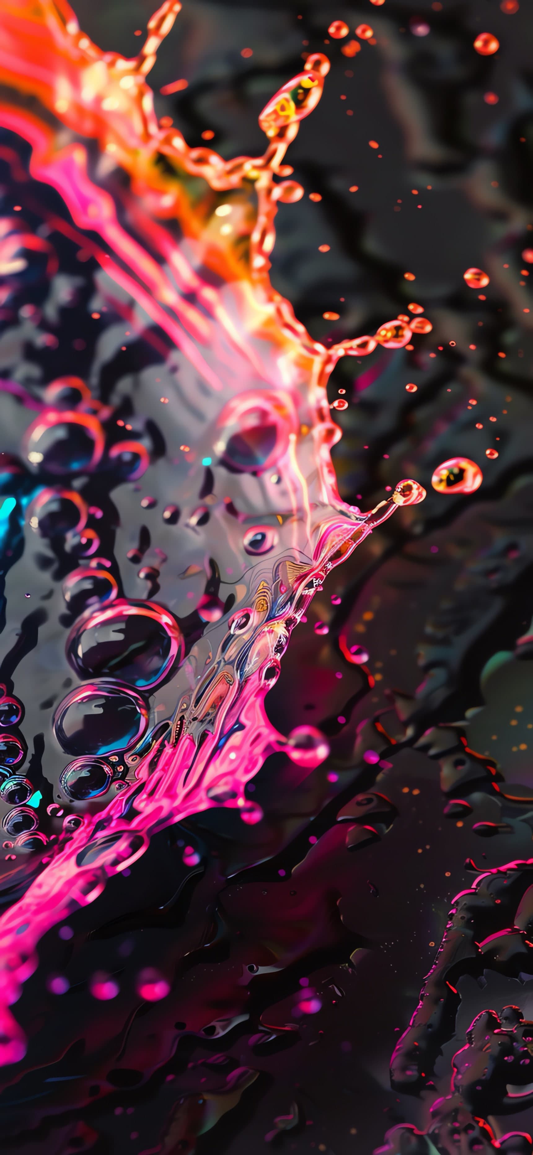Neon Water Splash - free phone wallpaper