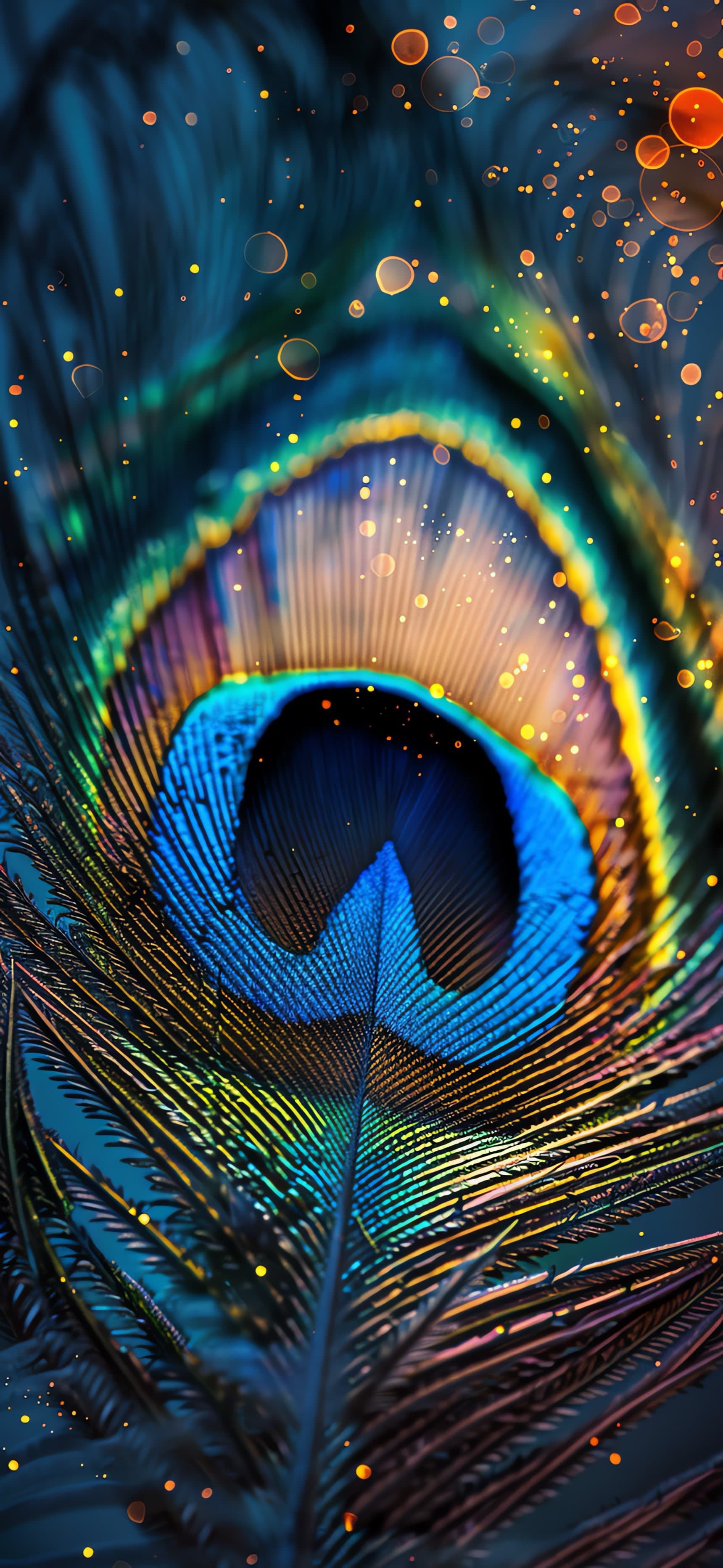 Peacock Feather Detail - free phone wallpaper
