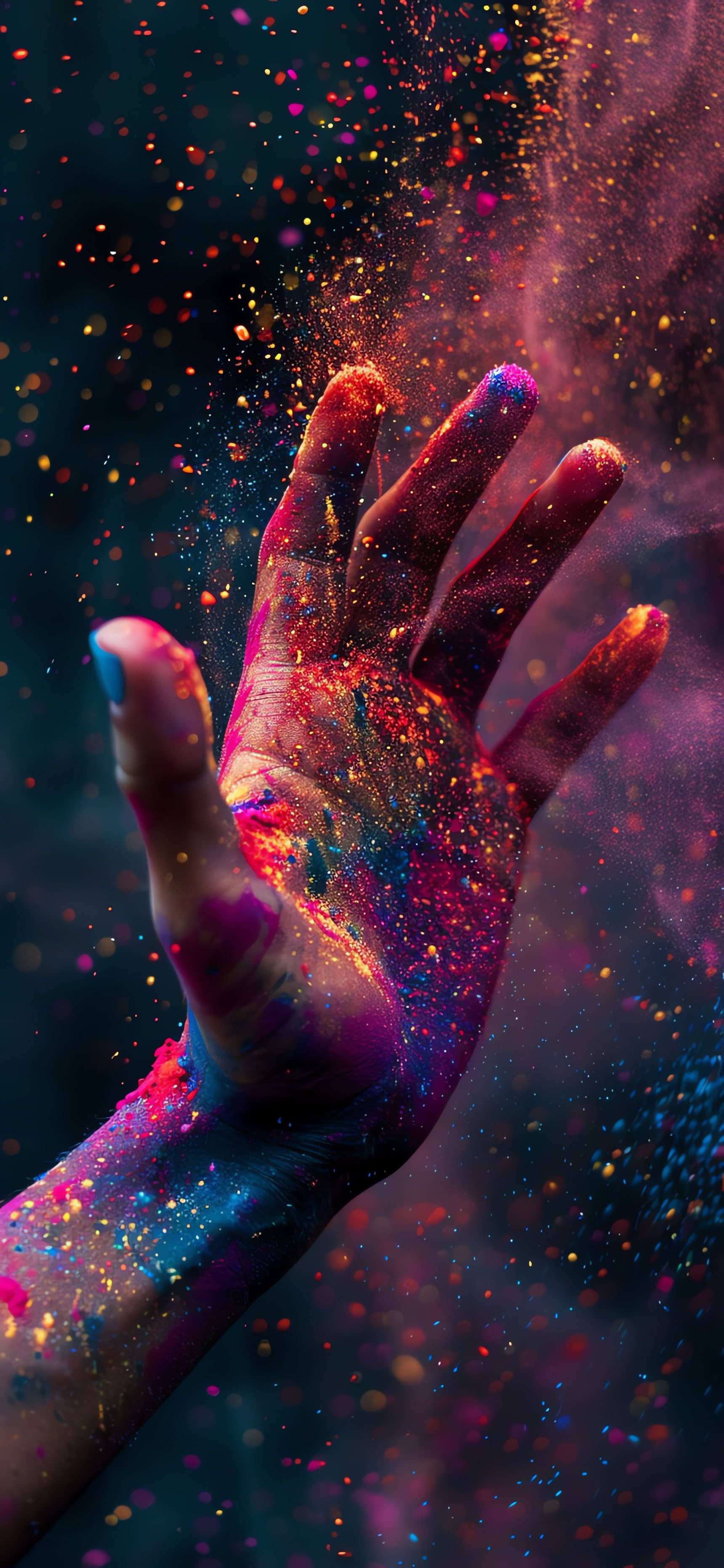 Colorful Holi Hand - free phone wallpaper