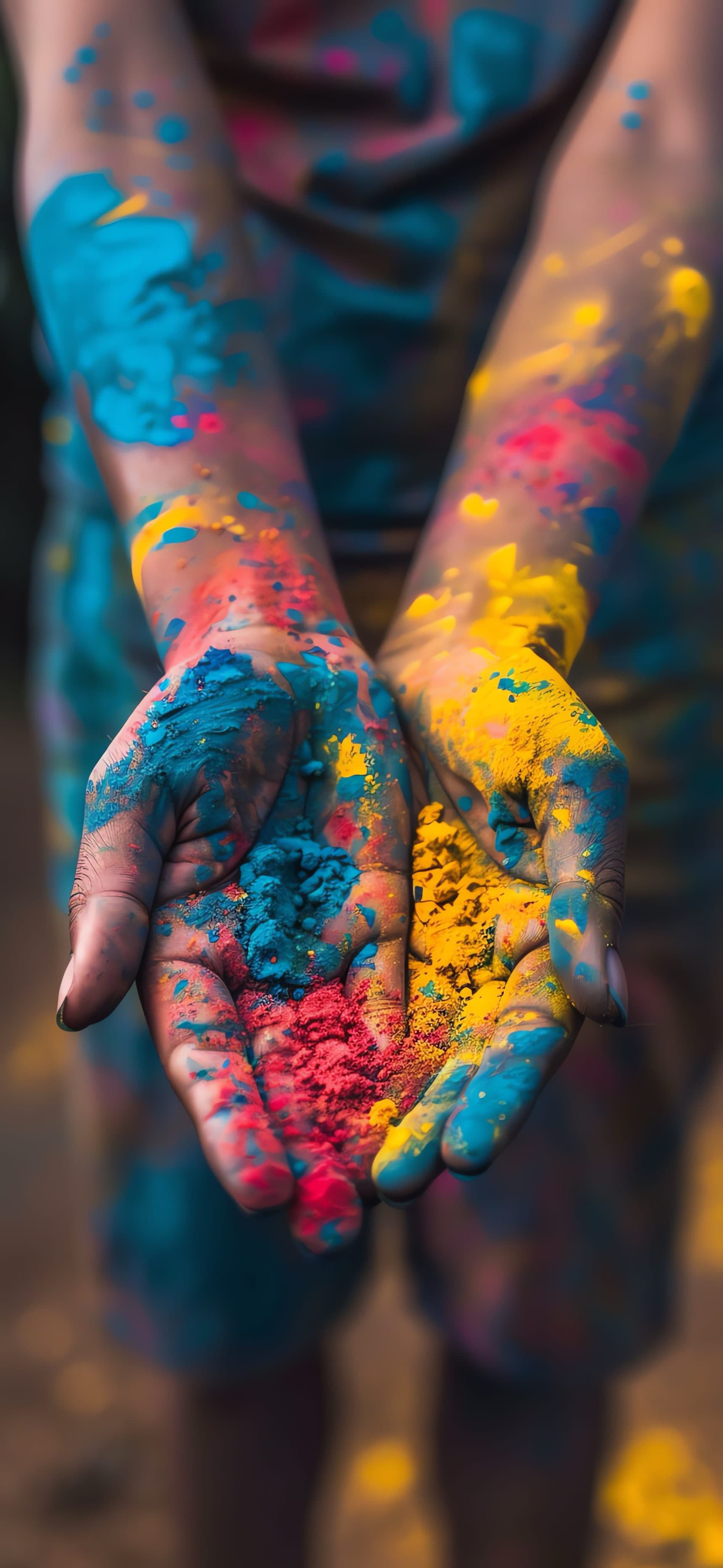 Holi Powder Hands - free phone wallpaper
