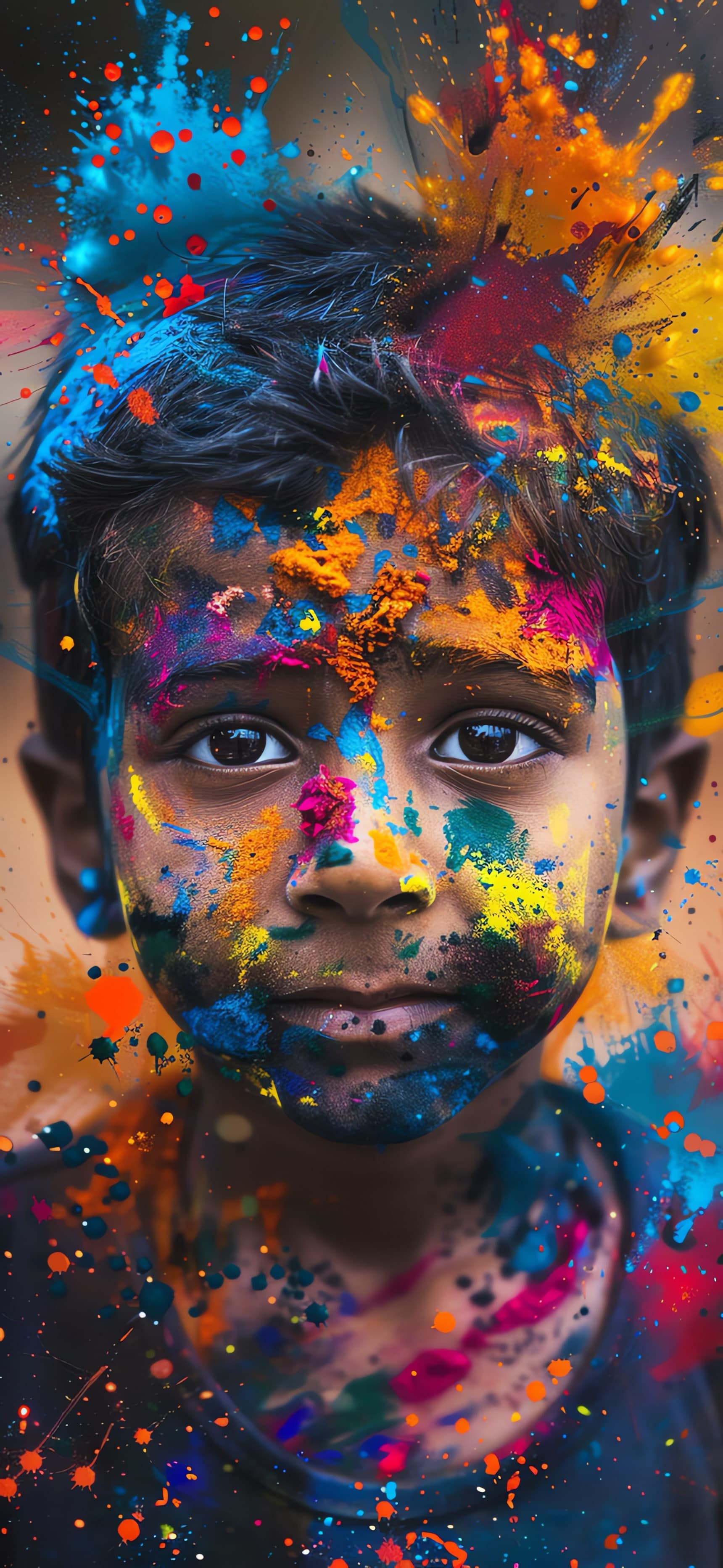 Holi Boy Portrait - free phone wallpaper