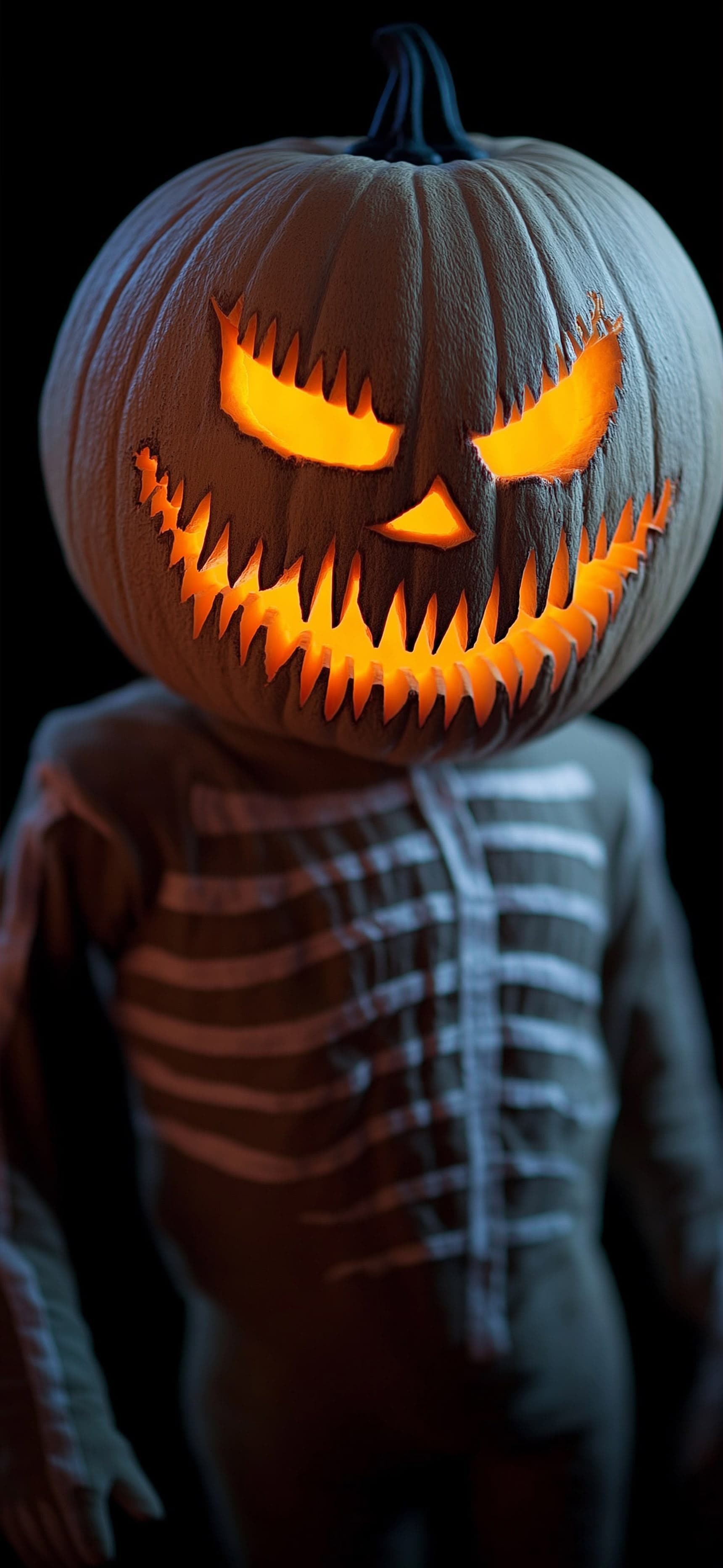 Pumpkin Skeleton - free phone wallpaper