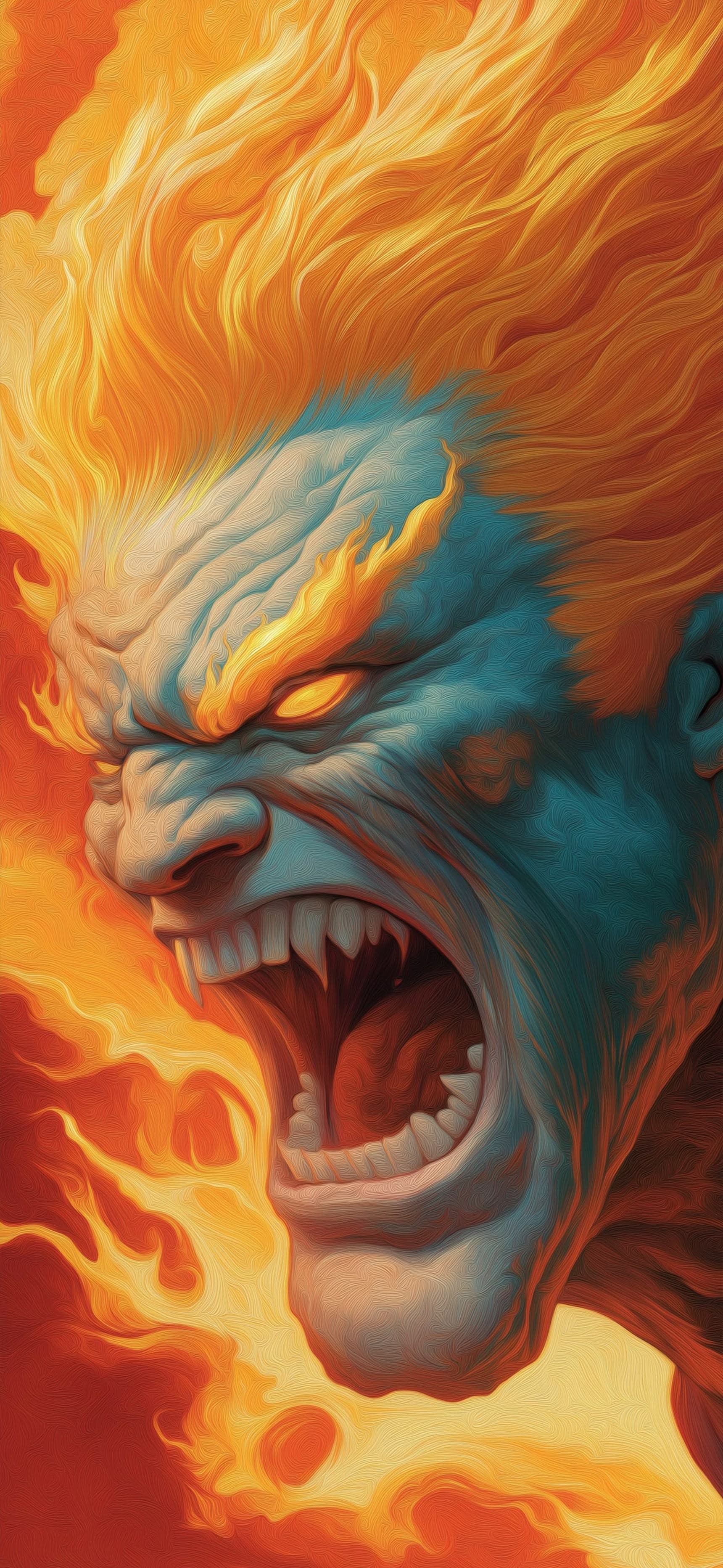 Flaming Roar - free phone wallpaper