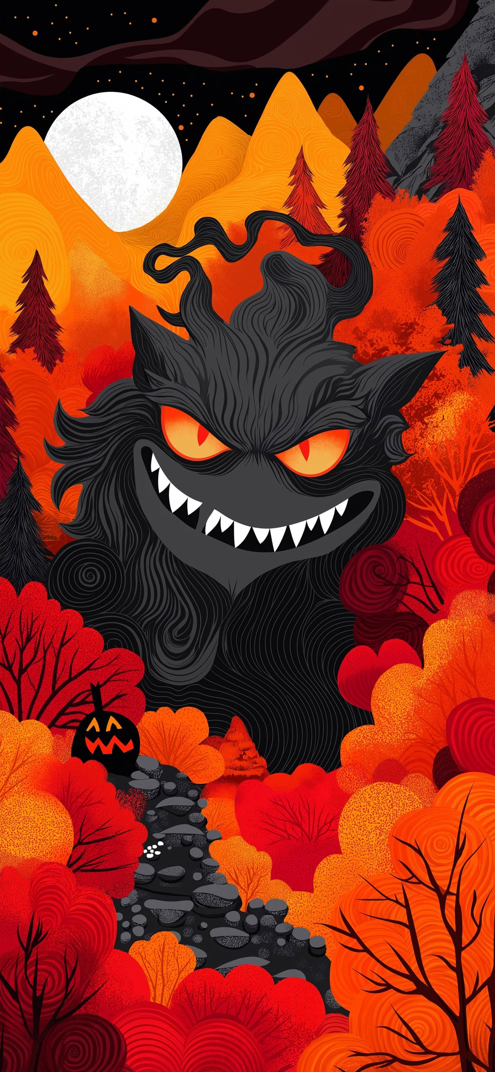 Flame Demon Hills - free phone wallpaper
