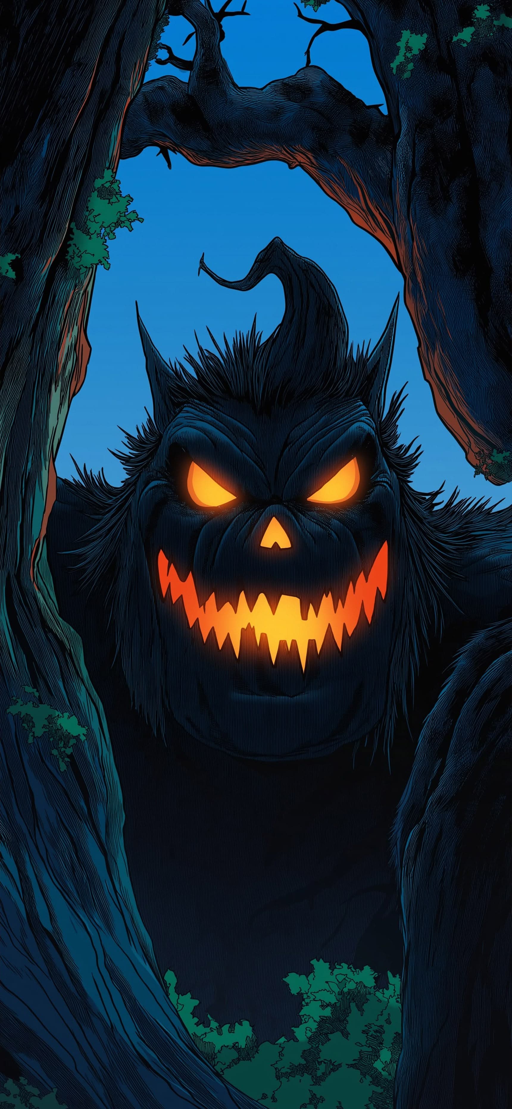 Night Pumpkin Beast - free phone wallpaper