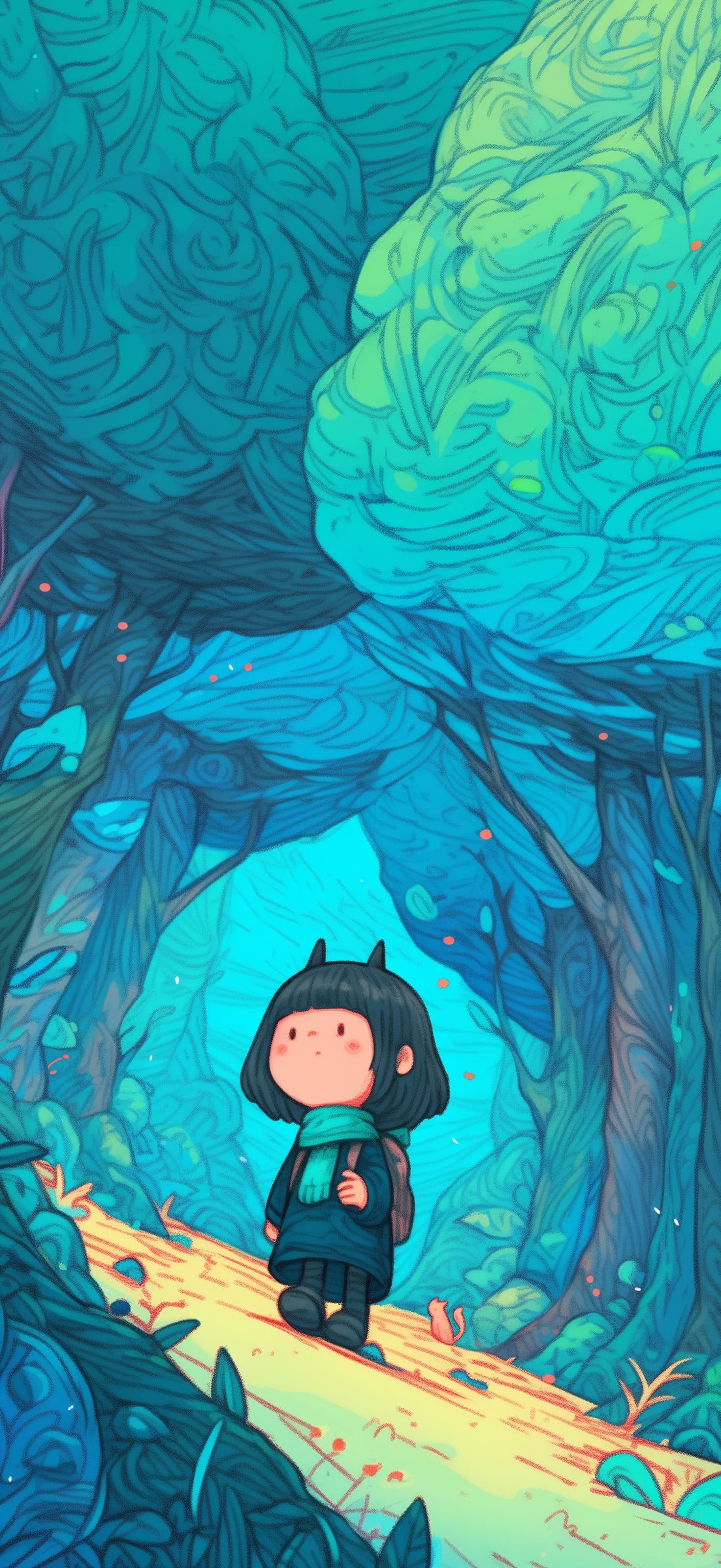 Whimsical Forest Path - free phone wallpaper