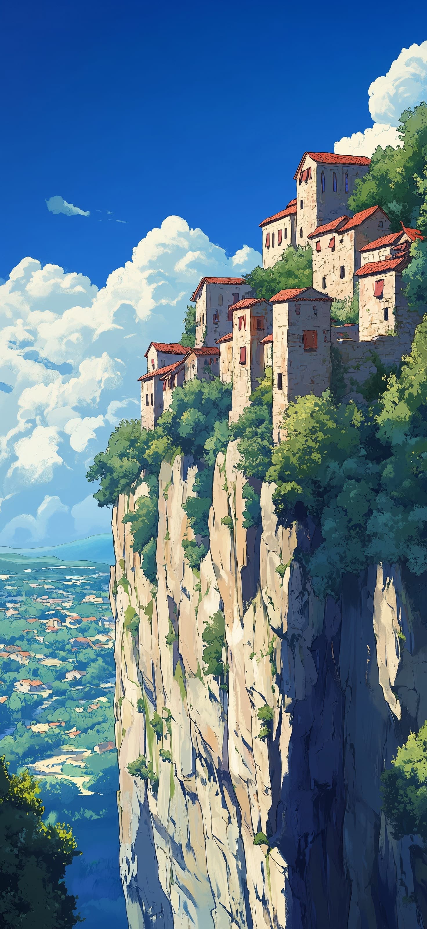 Cliffside Village - free phone wallpaper